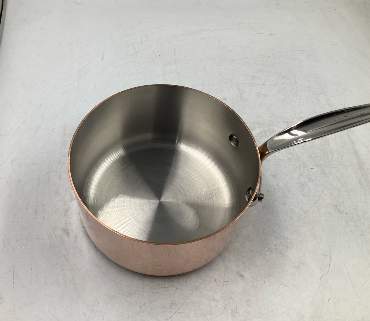 Mauviel M’Heritage 150 S Polished Copper & Stainless Steel Sauce Pan. 1.9 Qt