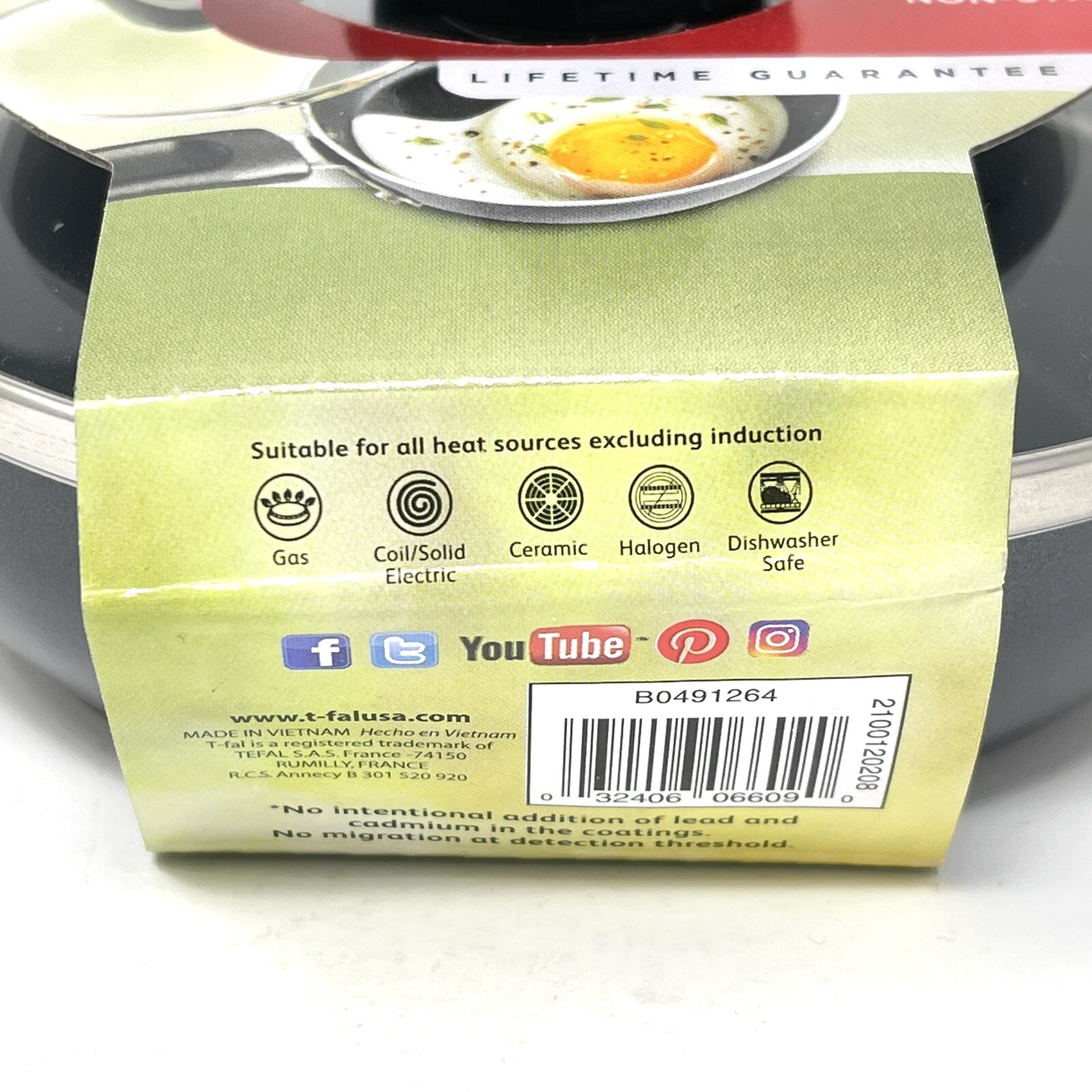 Small Frying Pan Tfal Nonstick 5 Inch With Lid Covered One Egg Pancake Black New