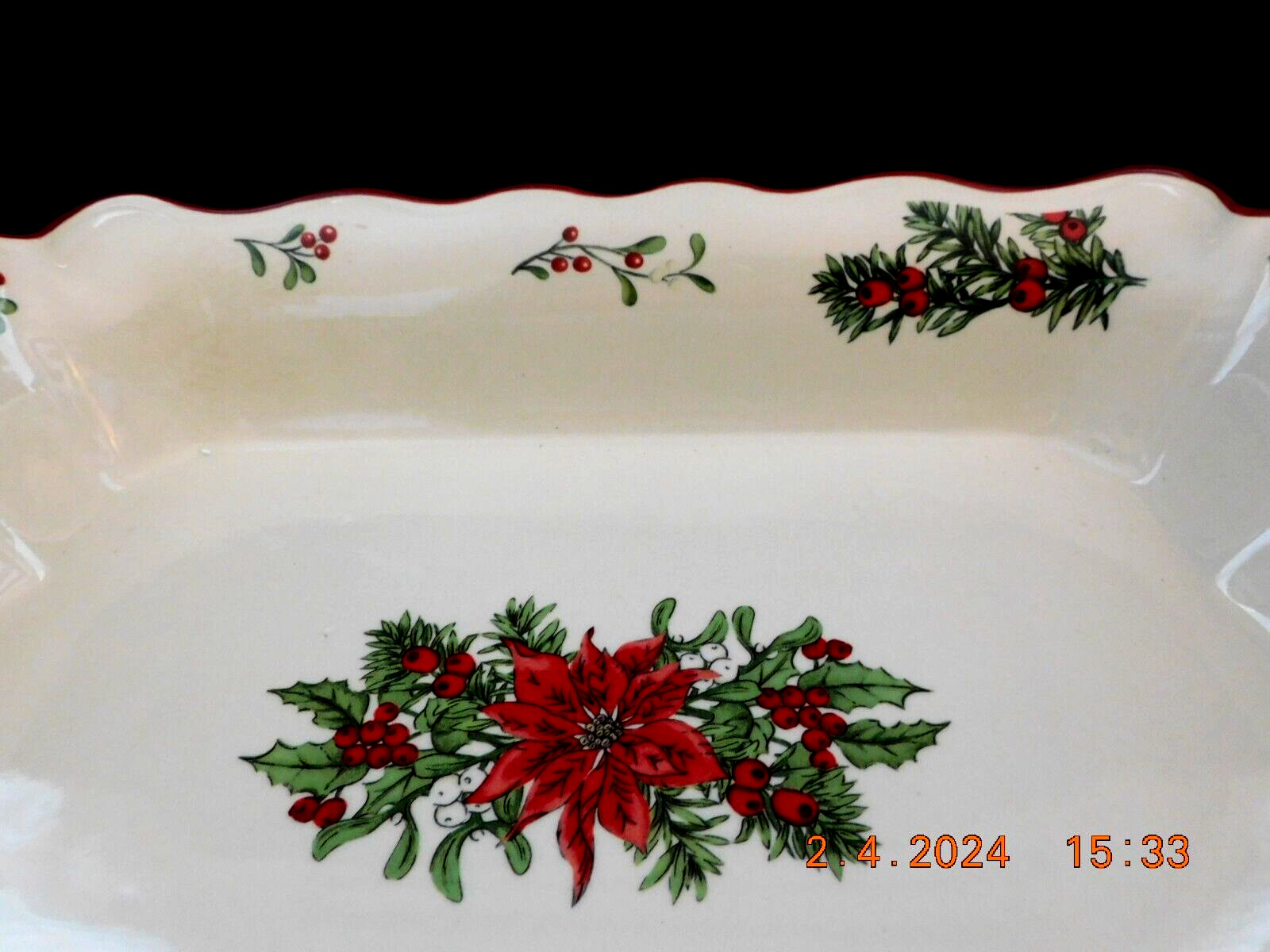 NWT Better Homes Gardens Heritage Winter Forest Rectangular Baker 13.75″ x 9.5″