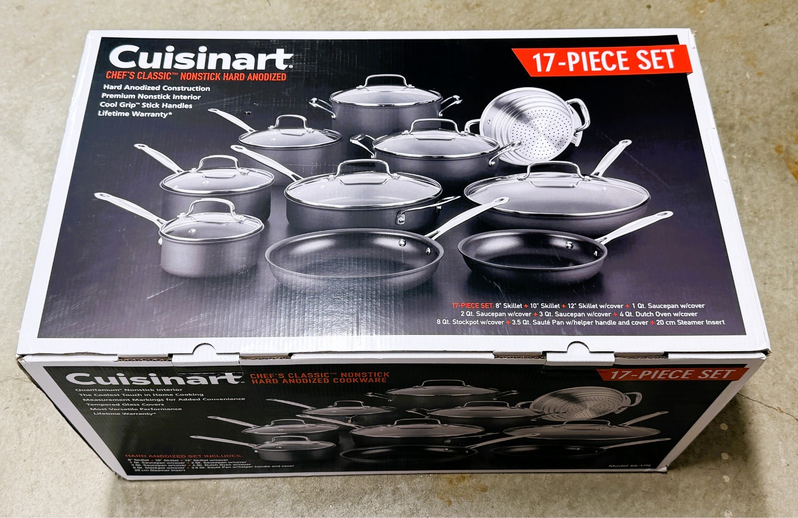 Cuisinart Chef’s Classic 17 Piece Non Stick Hard-Anodized Cookware Set