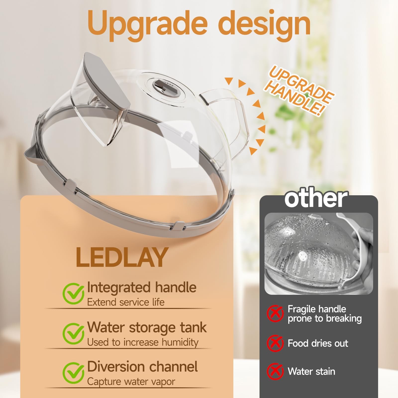 10″ Microwave Splatter Cover with Water Steamer, Microwave Cover for Food, Do…