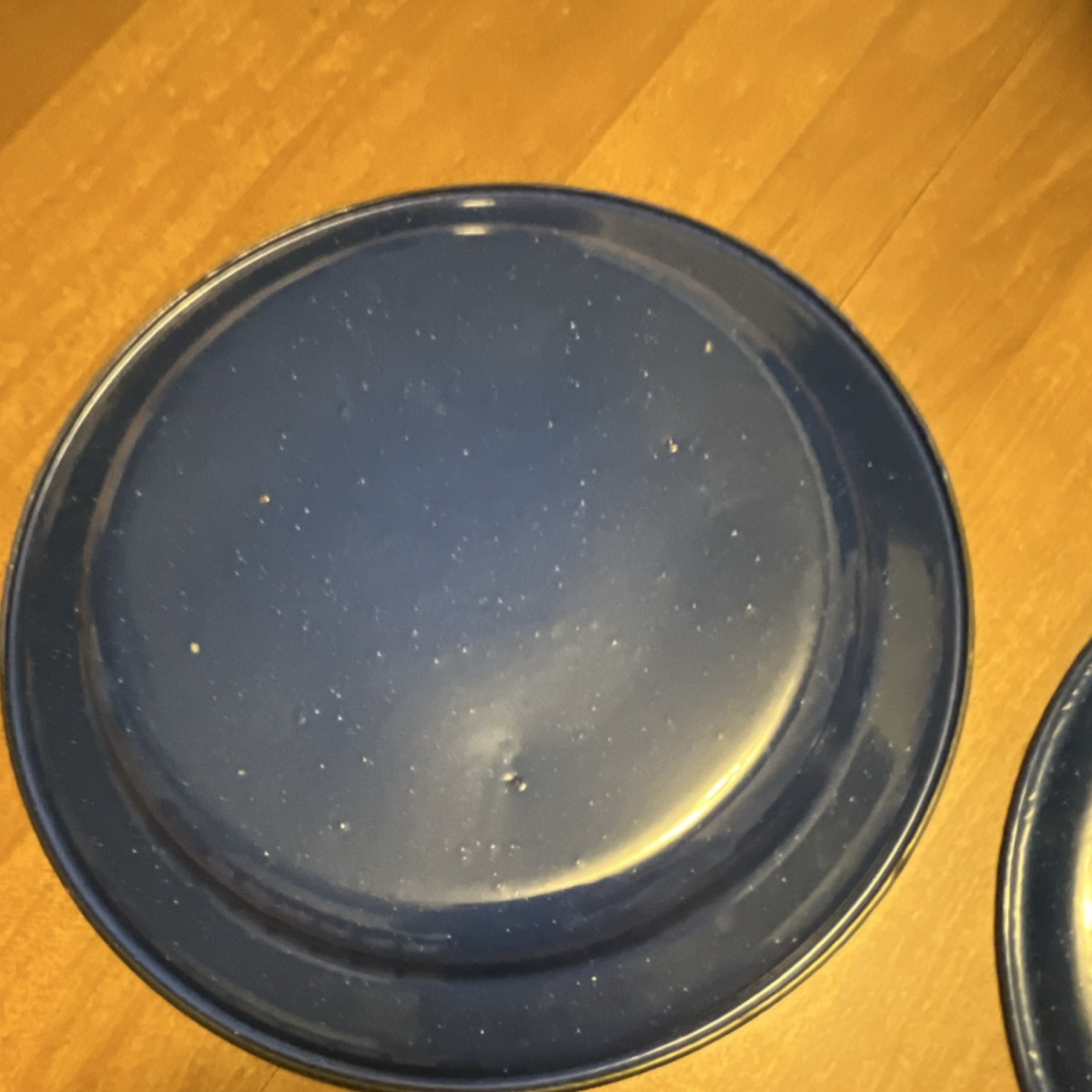Blue Speckled Enamelware 3 Qt Stockpot w/ Lid & 3 Plates Set, Double Handle