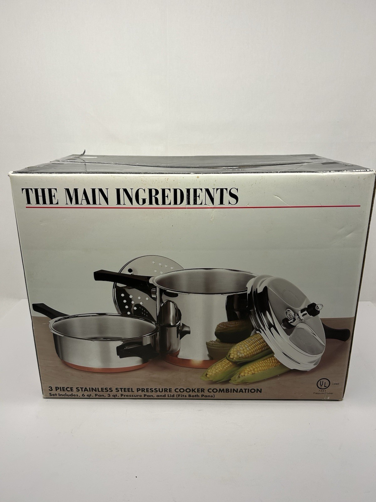 The Main Ingredients” 3-Piece Stainless Steel Pressure Cooker Combination set