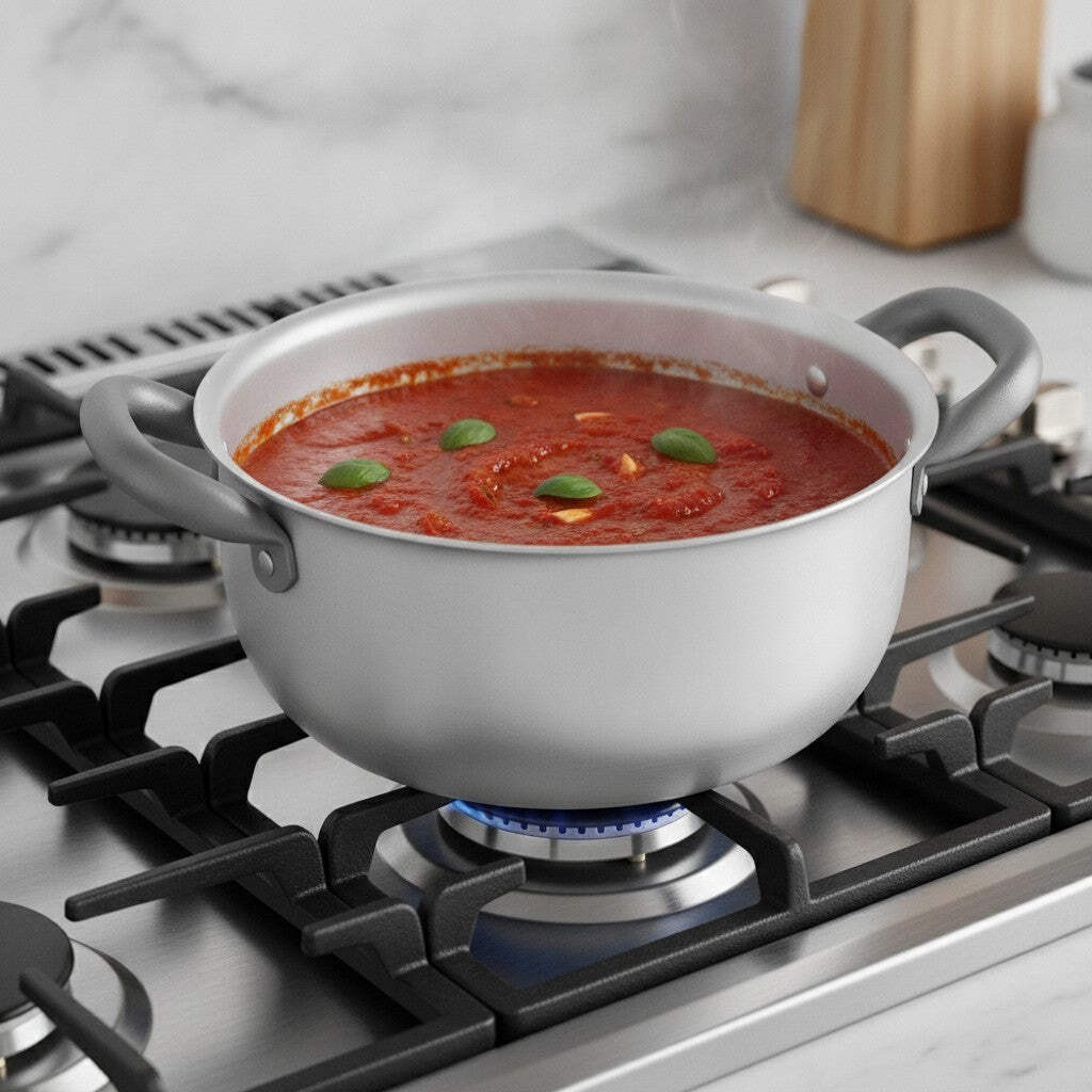 Mamù saucepan with two handles Made in Italy aluminum checkers cookware