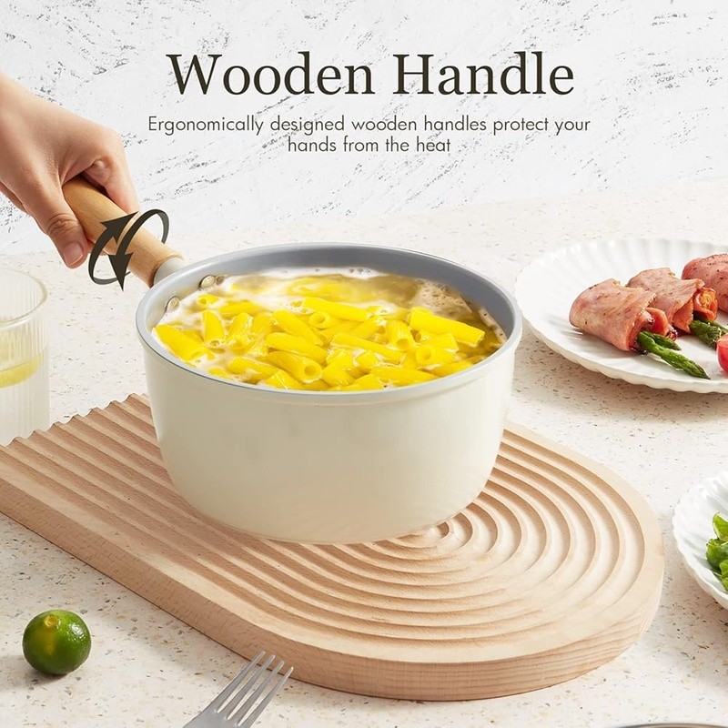 Ceramic Non-Stick Cooking Pot Induction Compatible Vegetable Steamer Easy Clean