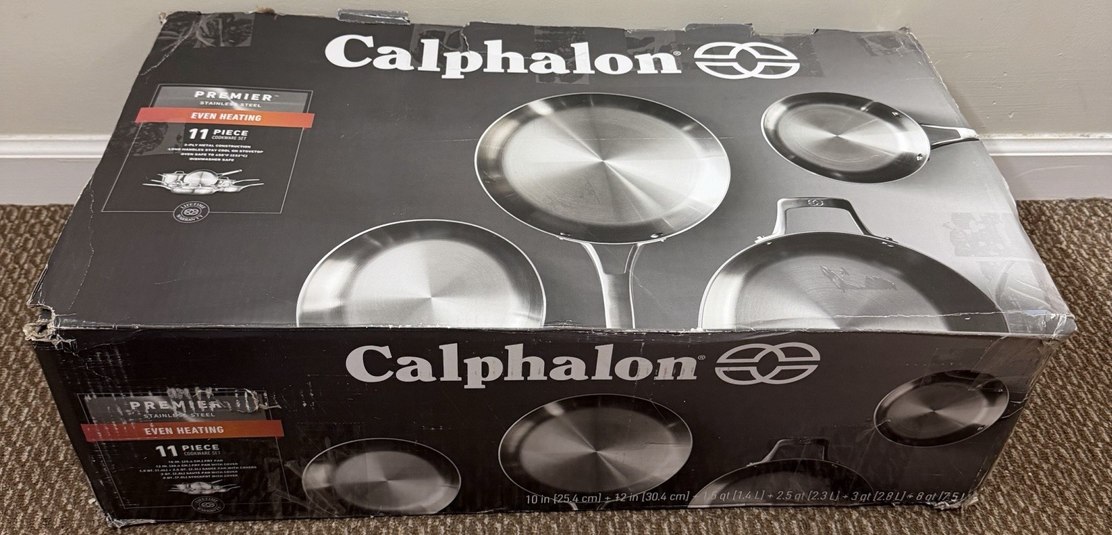 Calphalon Premier 11-Piece Stainless Steel Cookware Set – Still in Plastics!!