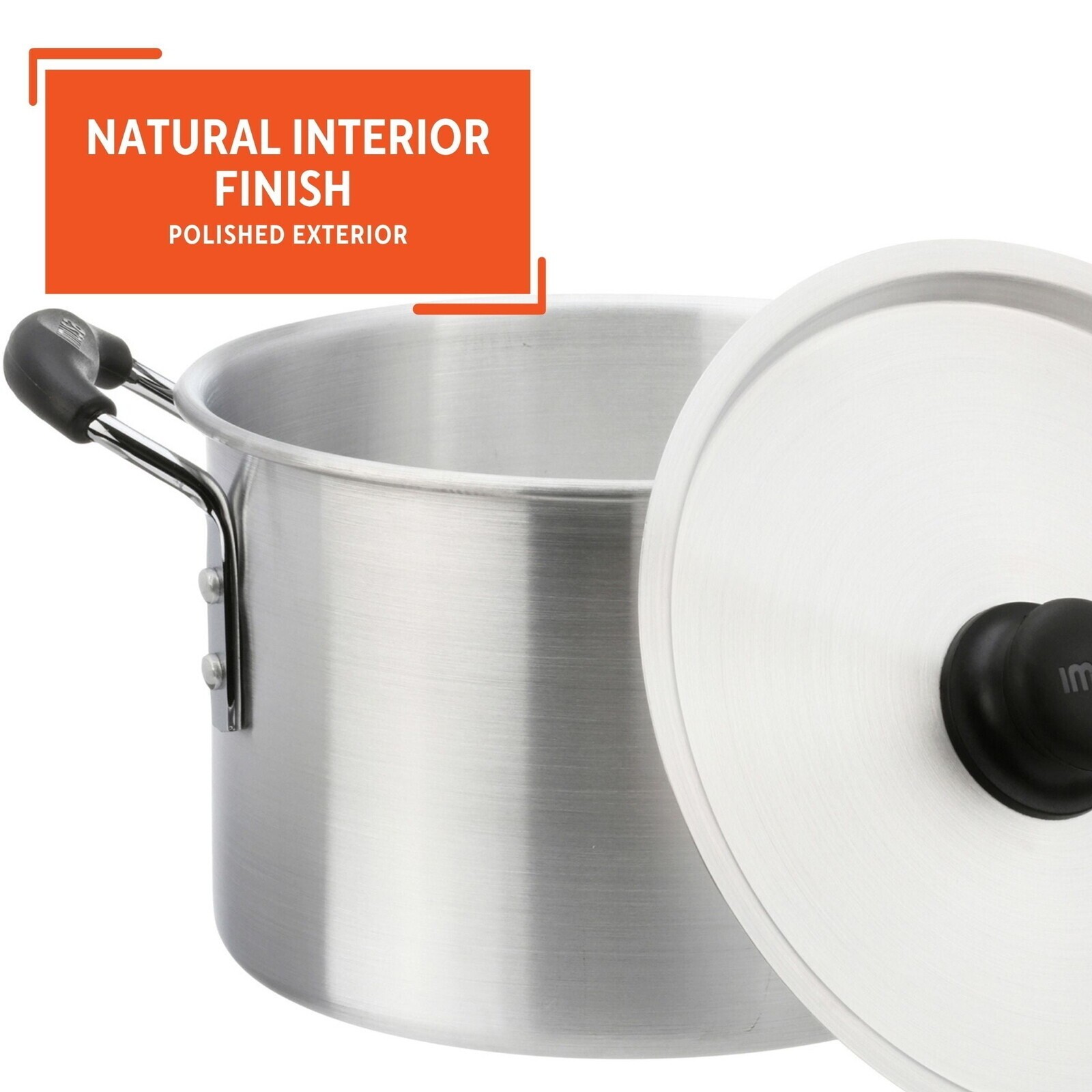 8Qt Aluminum Stock Pot with Lid Double Sided Stay-Cool Handles Lightweight New