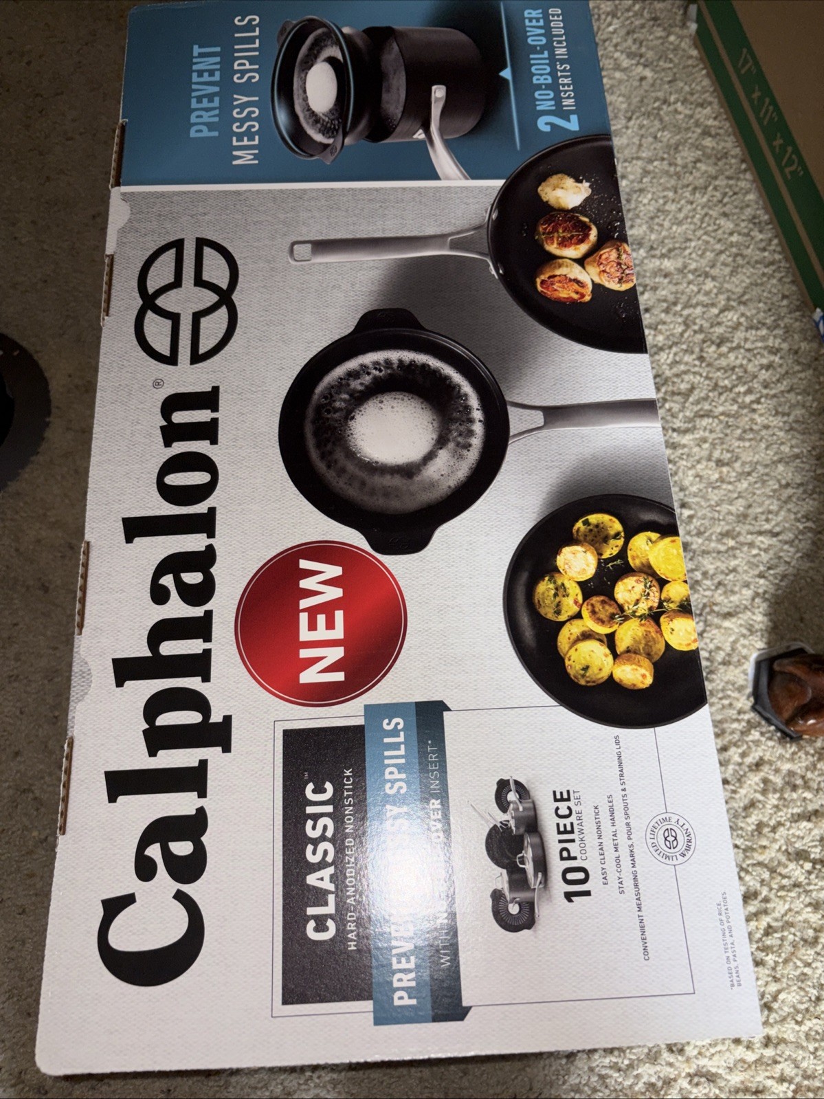 Calphalon Classic Hard-Anodized Nonstick 10 Piece Cookware Set, No Boil Over.