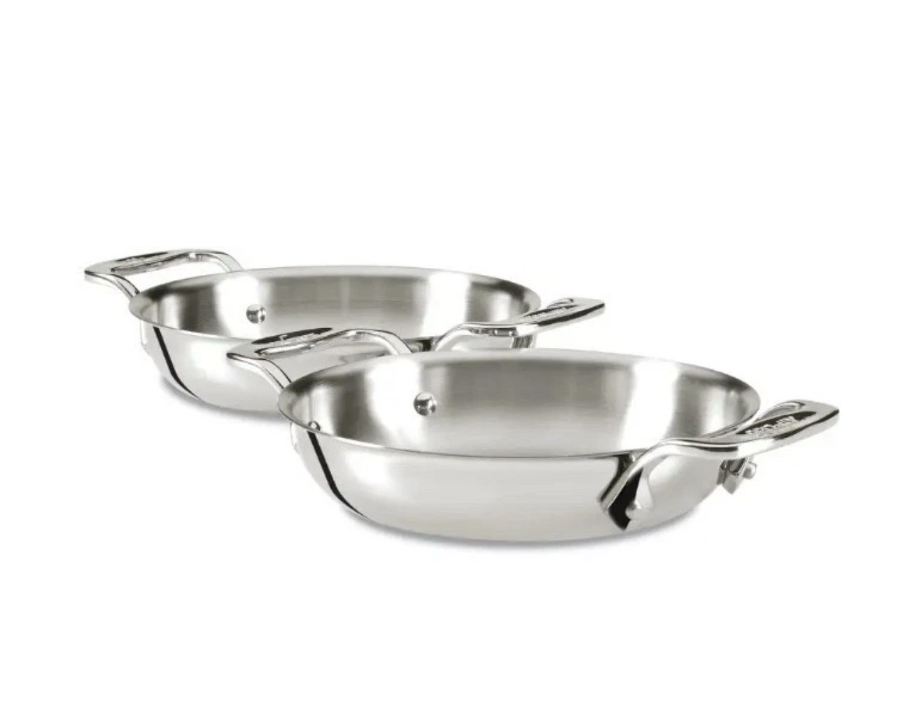 All Clad Gratin Pan 6 inch 18/10 Heavy-Gauge Stainless Steel Set of 2 w/ Tag