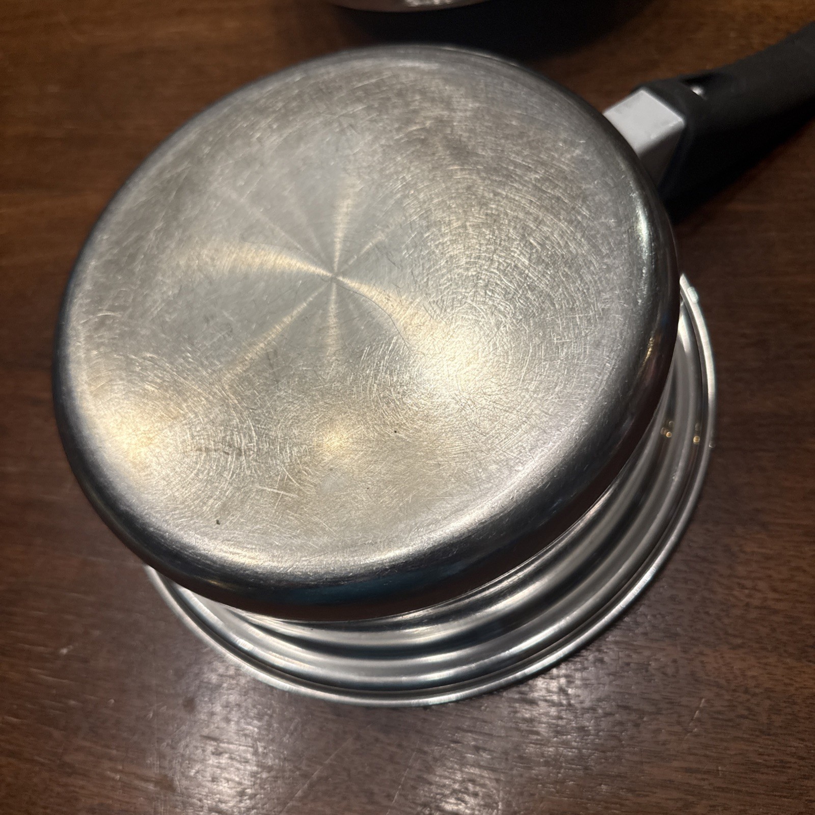 Vintage Seal O Matic Thermium Stainless Steel Pots USA 3 PC Set