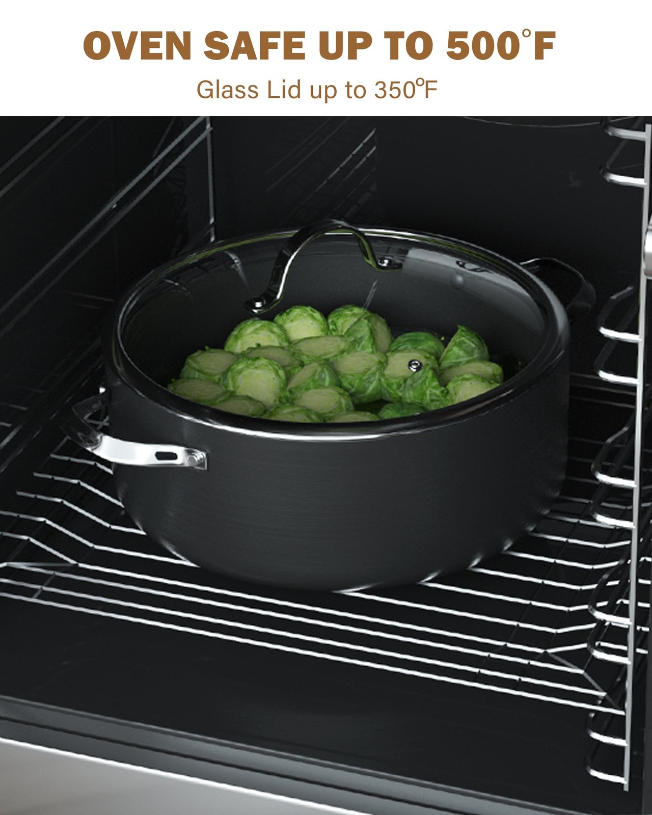 Cooks Standard Stock Pot Dutch Oven Casserole with Glass Lid, 7-Quart Classic Ha