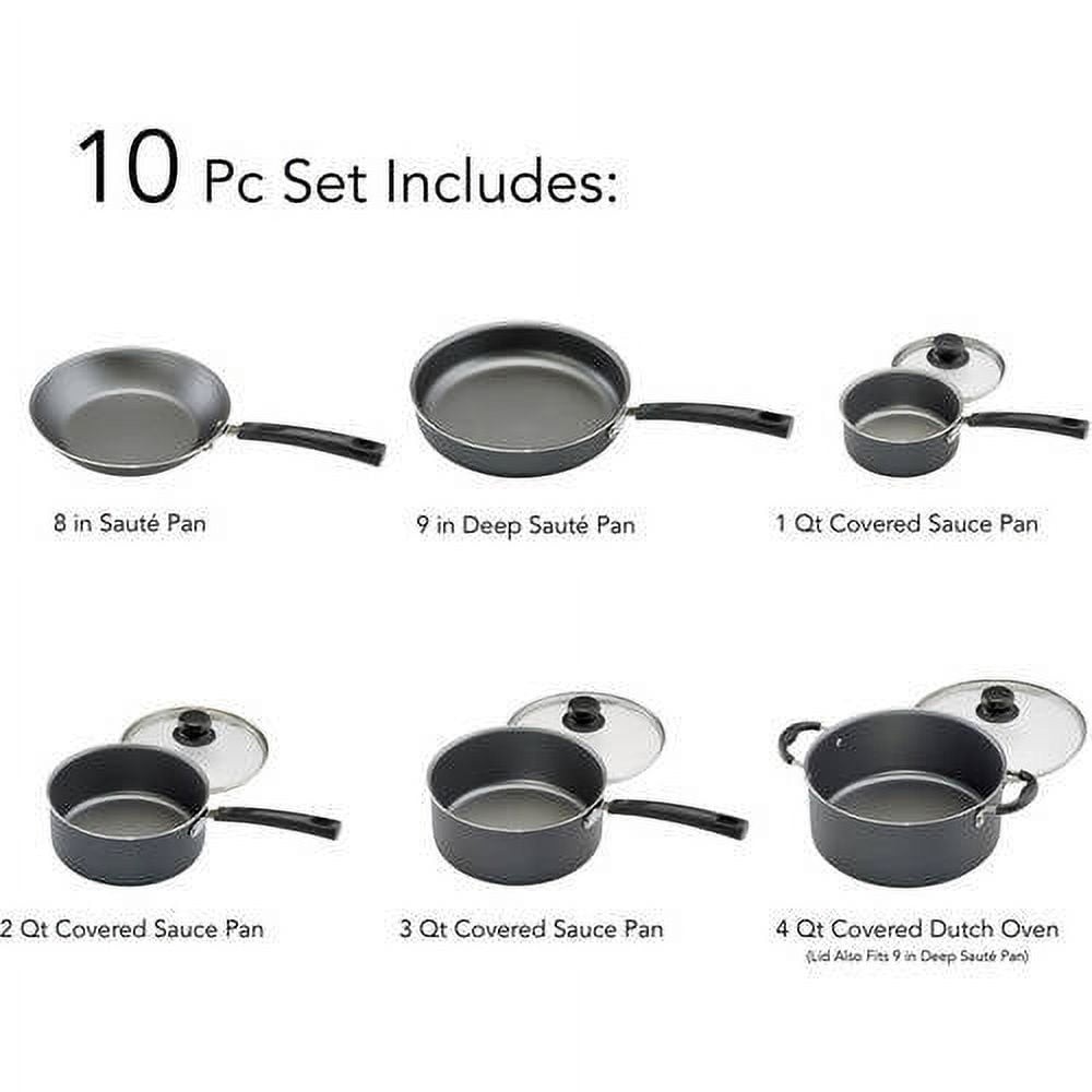 Tramontina Primaware Non-stick Cookware Set, 10 Piece, Gray