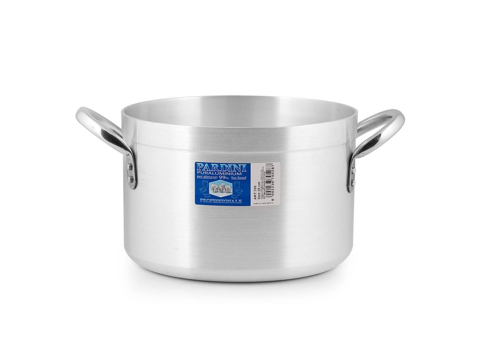 Pardini Aluminum Casserole Hotel High 2 Handles 38 Cm