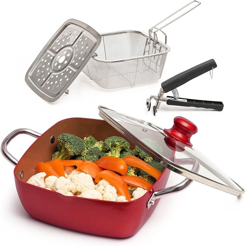 Multi-Use Copper Nonstick Cooking Pan Set All Stovetops Easy Clean Guide