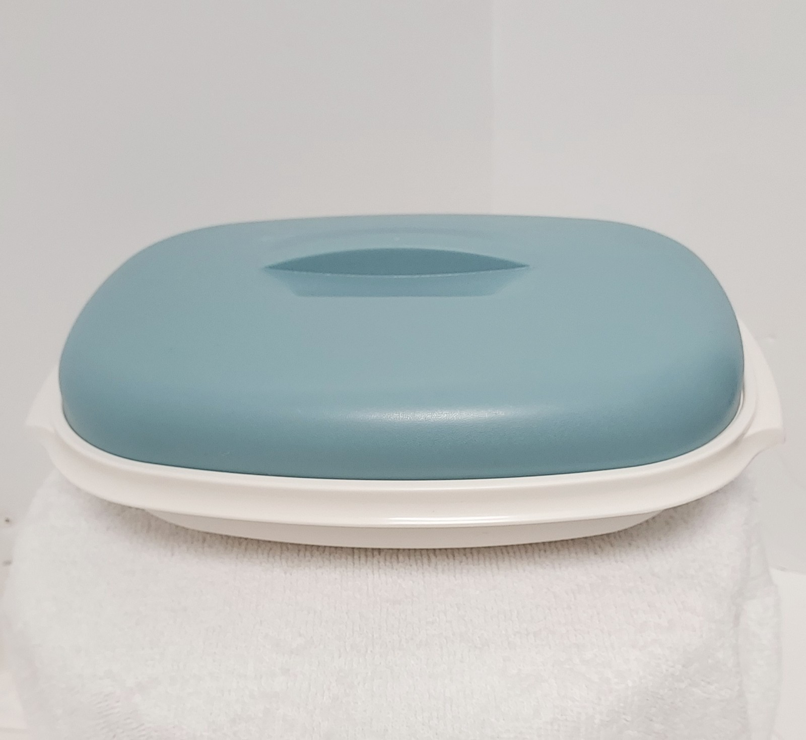 VTG Tupperware Microwave Food Steamer Set Teal 3pc Vegetable Rice Fish Steamer