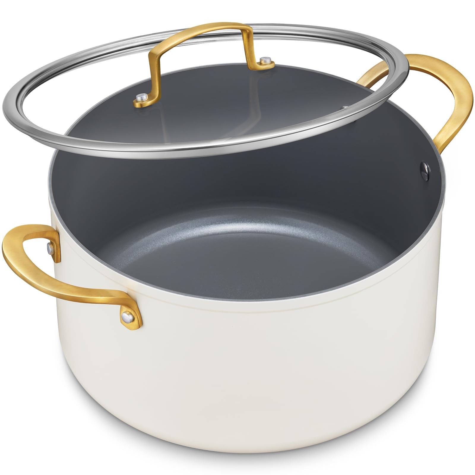 10 Quart Cooking Pot with Ceramic Coating, Non-Stick Stock Pot with Tempered …