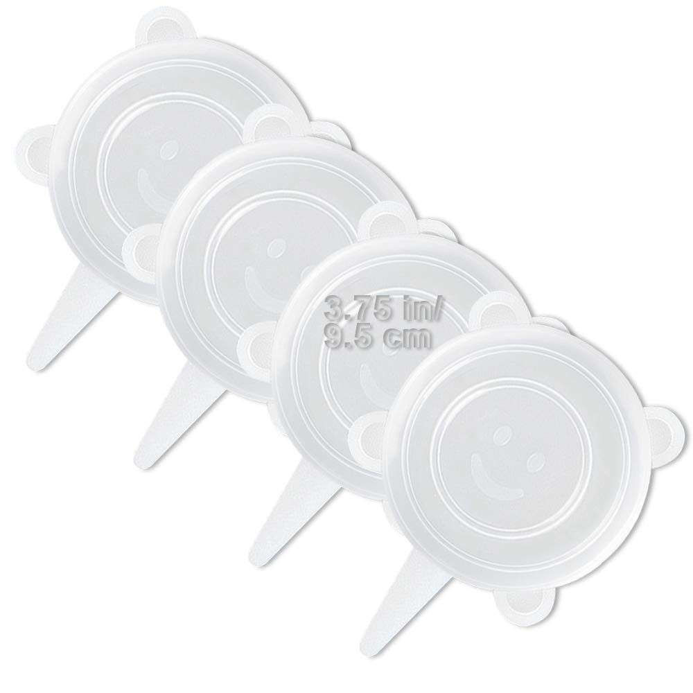 4 Pack Same Size Silicone Stretch Lids, Thicker Reusable Sturdy Silicone Contain