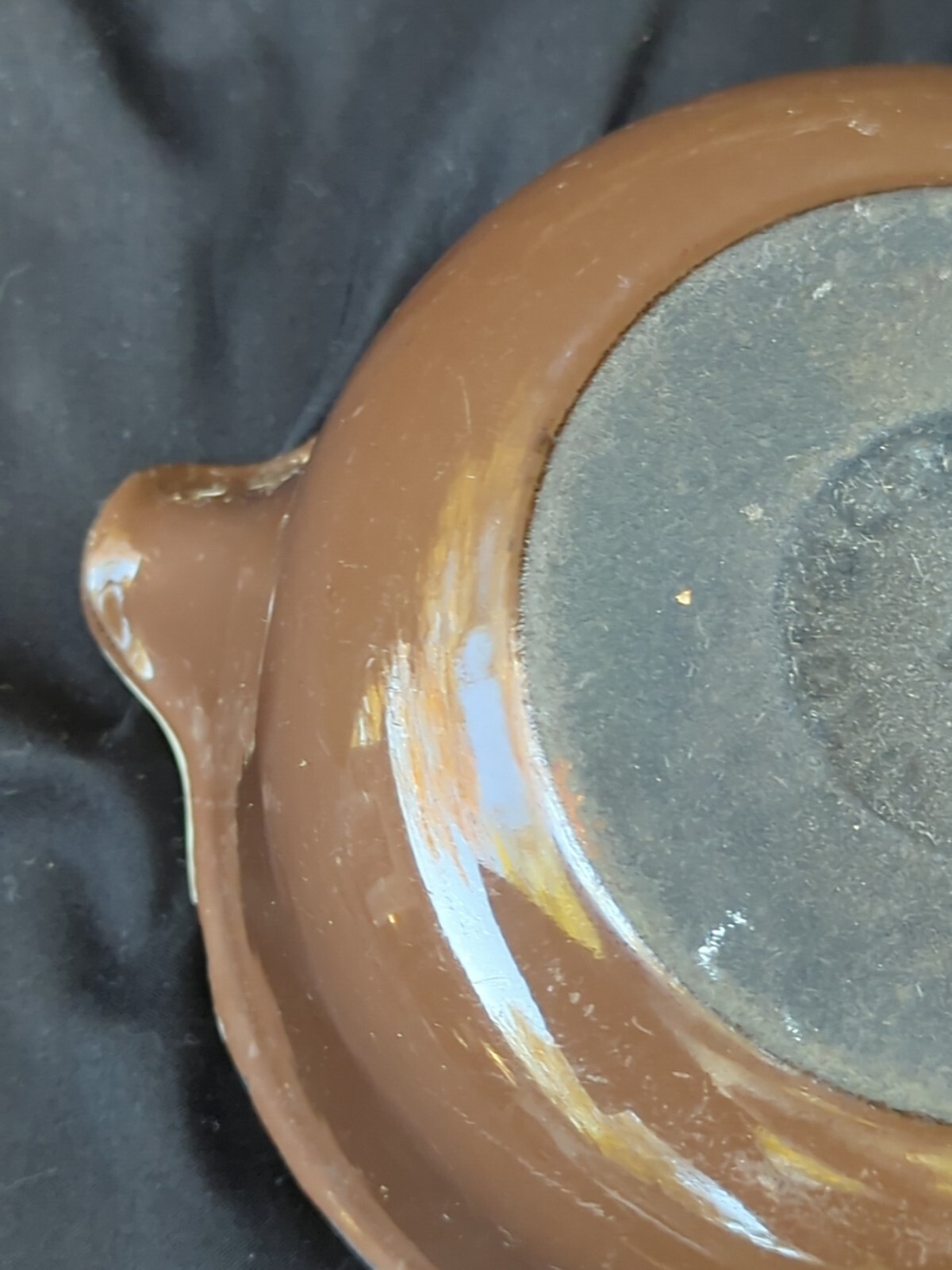 Vintage Le Creuset Enameled Cast Iron #14 Sauce Pan With Lid Wood Handle Brown