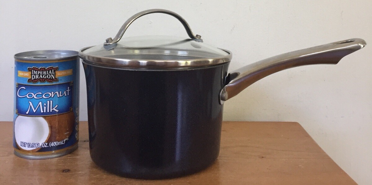 Farberware 2 qt Non-Stick Dark Blue Sparkle Stainless Handle Sauce Pot Glass Top