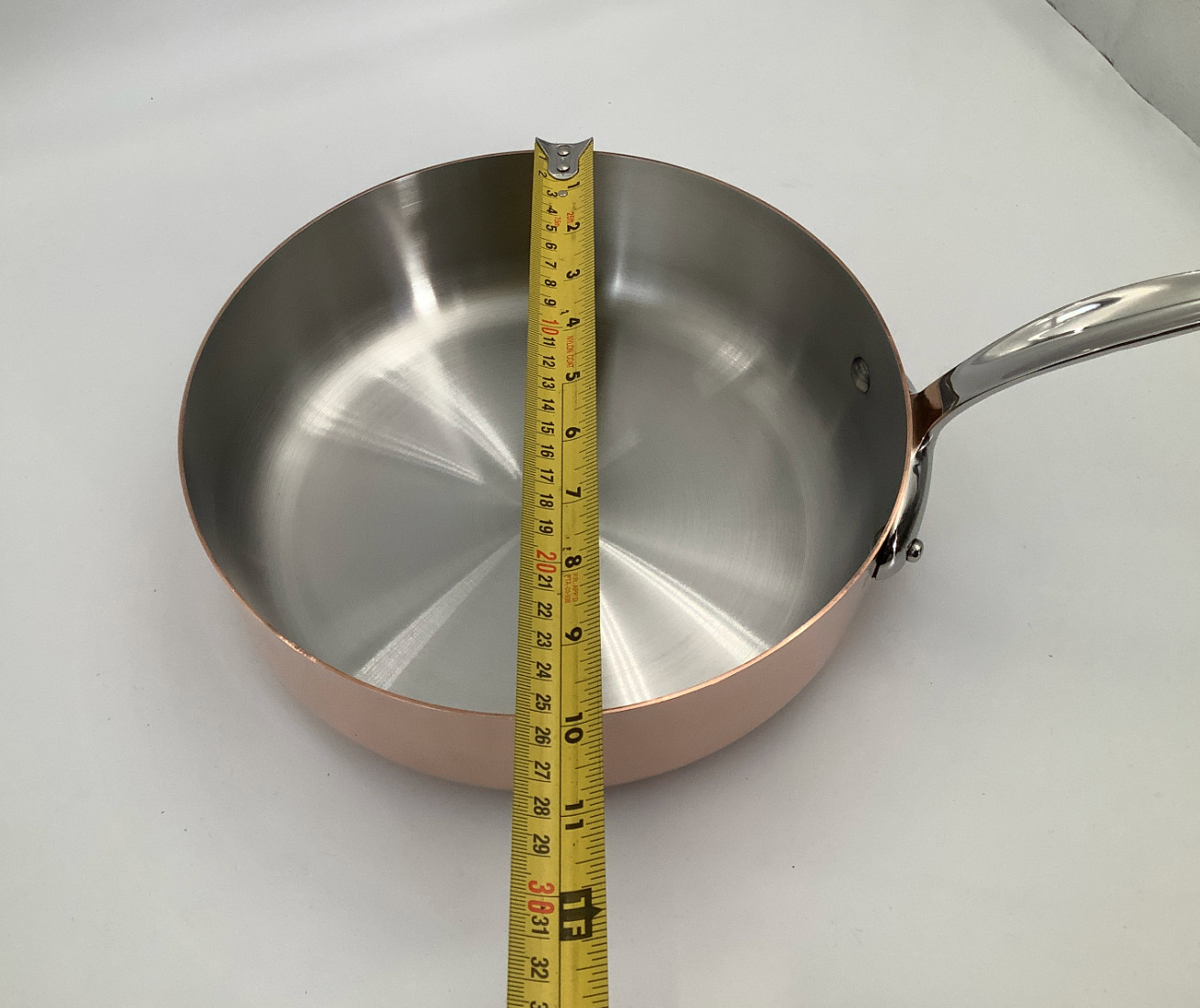 Mauviel M’Heritage 150 S Polished Copper & Stainless Steel Saute Pan, 3.5-qt.