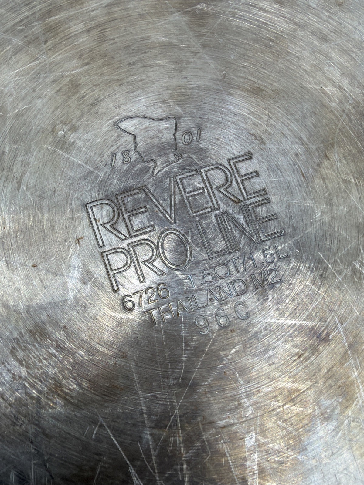Vintage Revere Pro Line 1.5 Qt Saucepan Stainless Steel Copper Core & Lid 6725