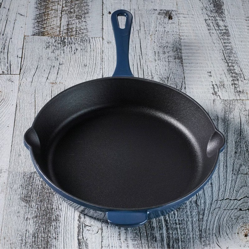 Chef’s Classic 10″ Enameled Cast Iron Skillet CI22-24BG – Blue: Dishwasher &