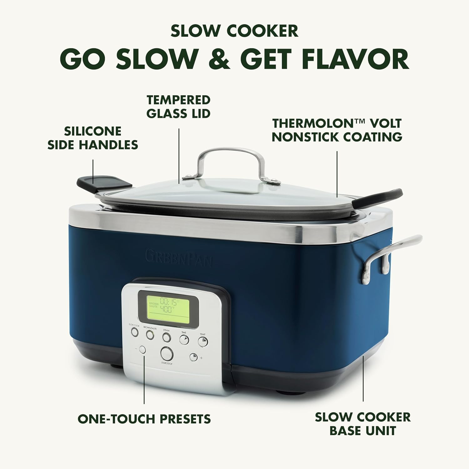 Healthy Ceramic Nonstick Frying Pan Set & 6QT Slow Cooker Bundle