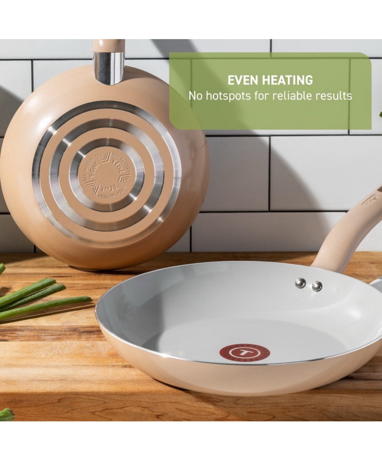 T-Fal 2pk Simply Cook Ceramic Fry Pan Beige