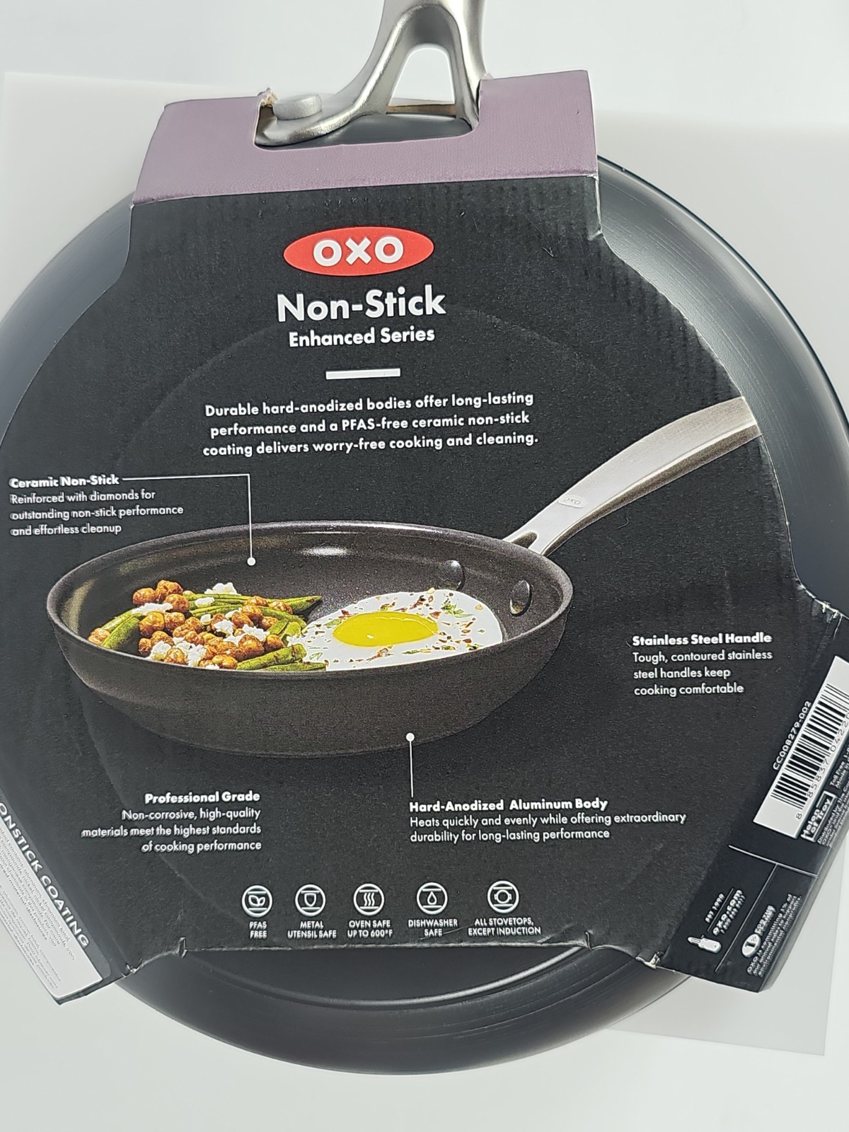 OXO Enhanced 8″ Frying Pan Skillet Diamond Reinforce PFAS-Free Ceramic Coating