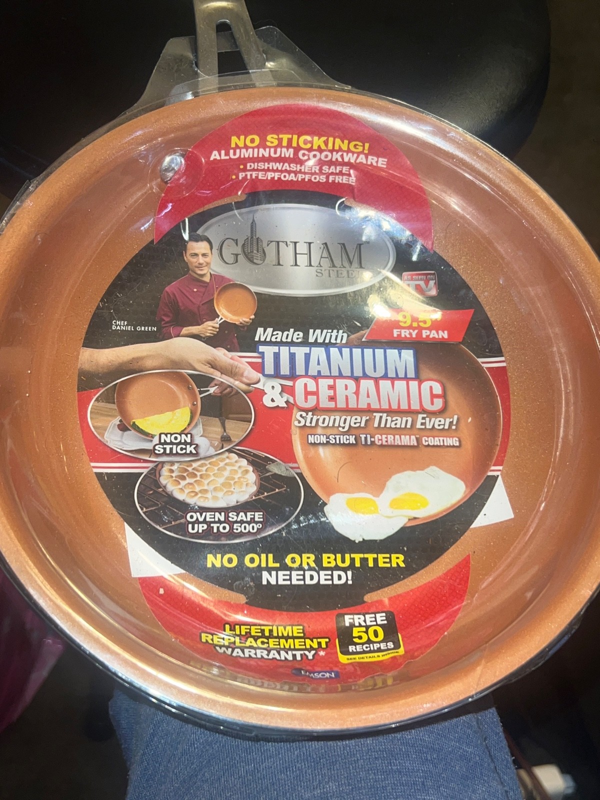 Gotham Steel Nonstick Titanium and Ceramic Copper Coating Fry Pan Skillet, 9.5”