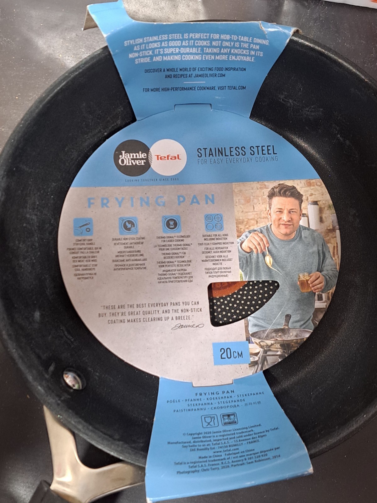 NEW Jamie Oliver By T-Fal 20cm/8inch Stainless Steel Non-stick Frying Pan