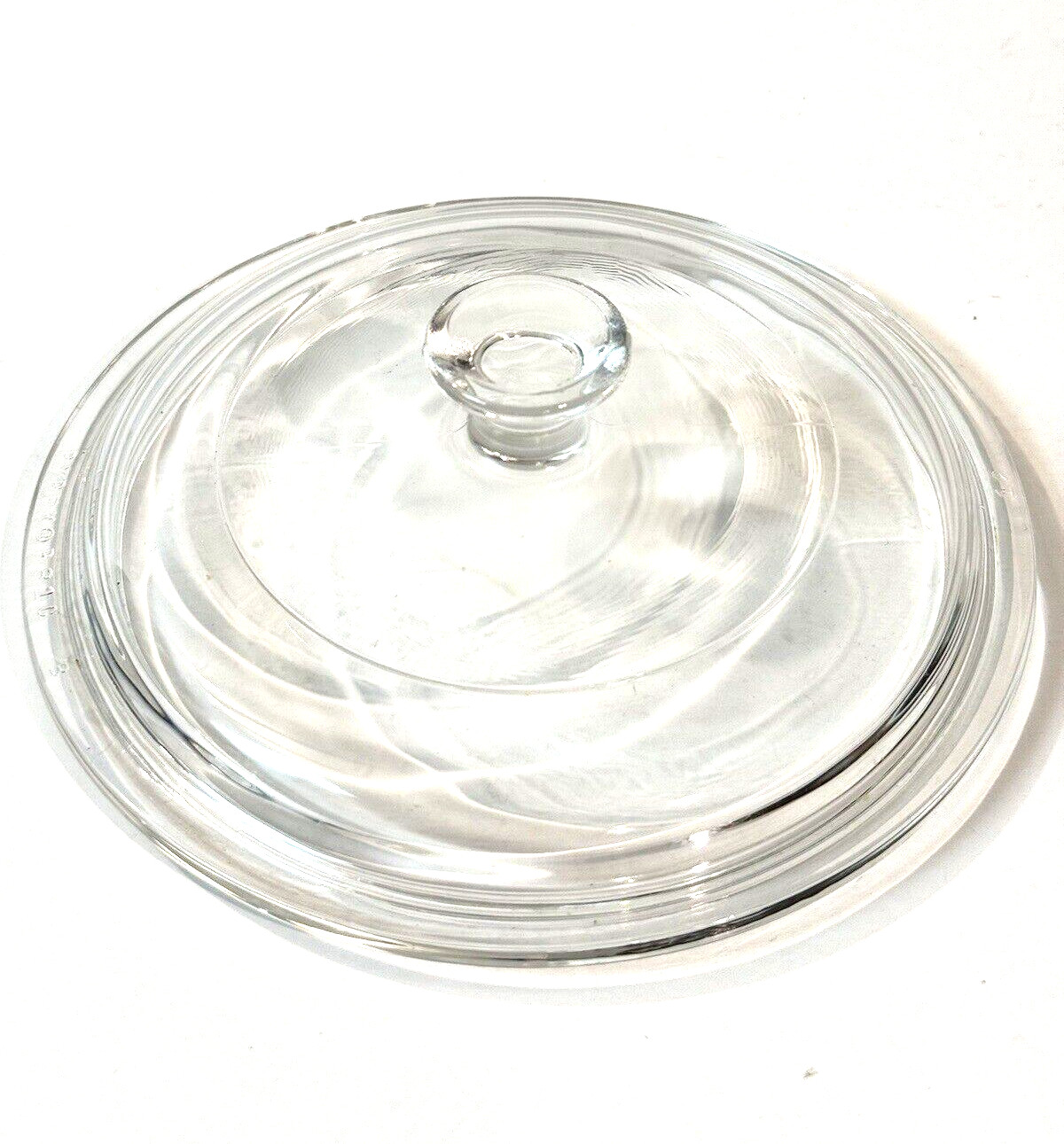 Pyrex P81C Round Clear Glass Lid Corning Ware Replacement Knob Handle 6 in VTG