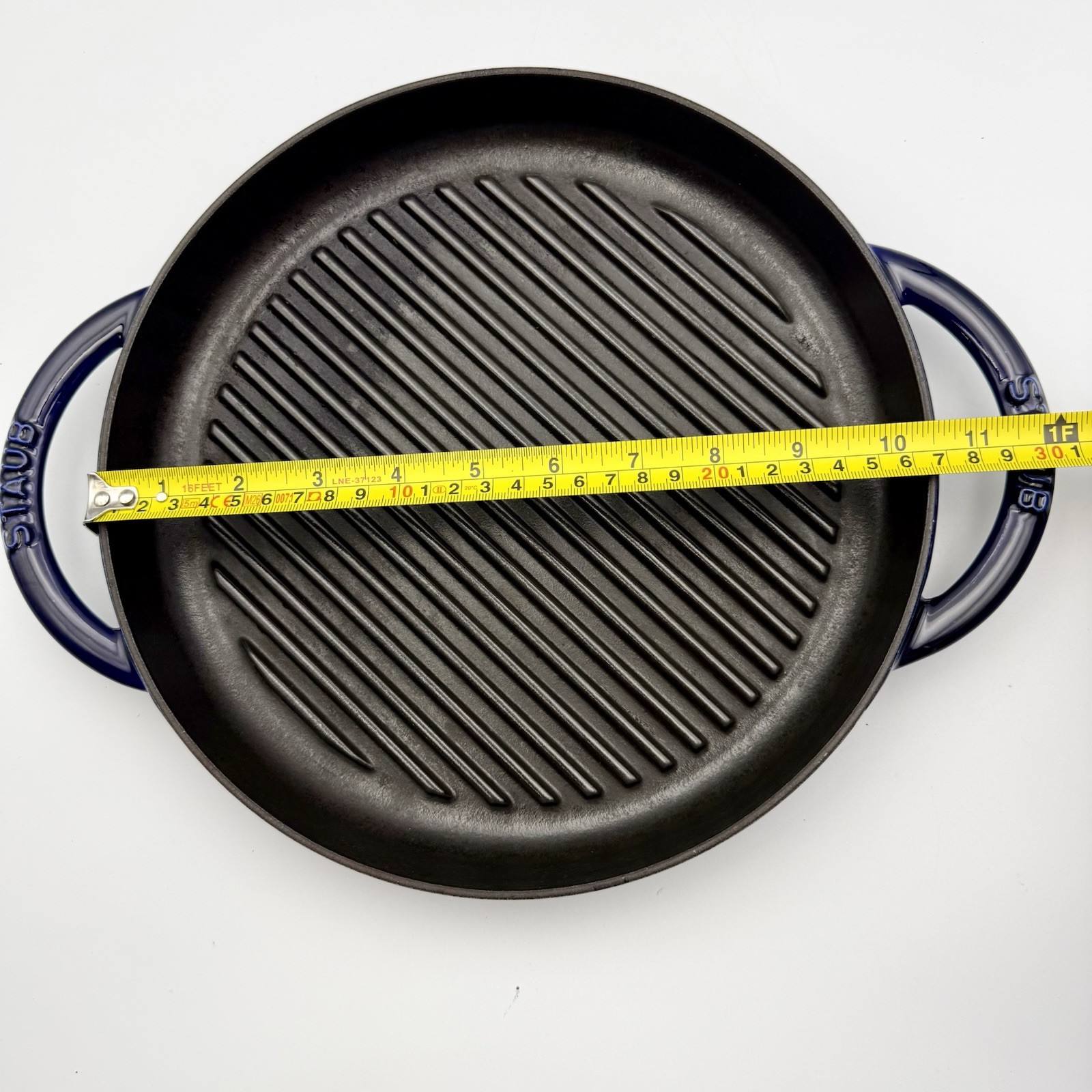Staub #26 Dark Blue 10” Double Handle Pure Grill Pan Made in France