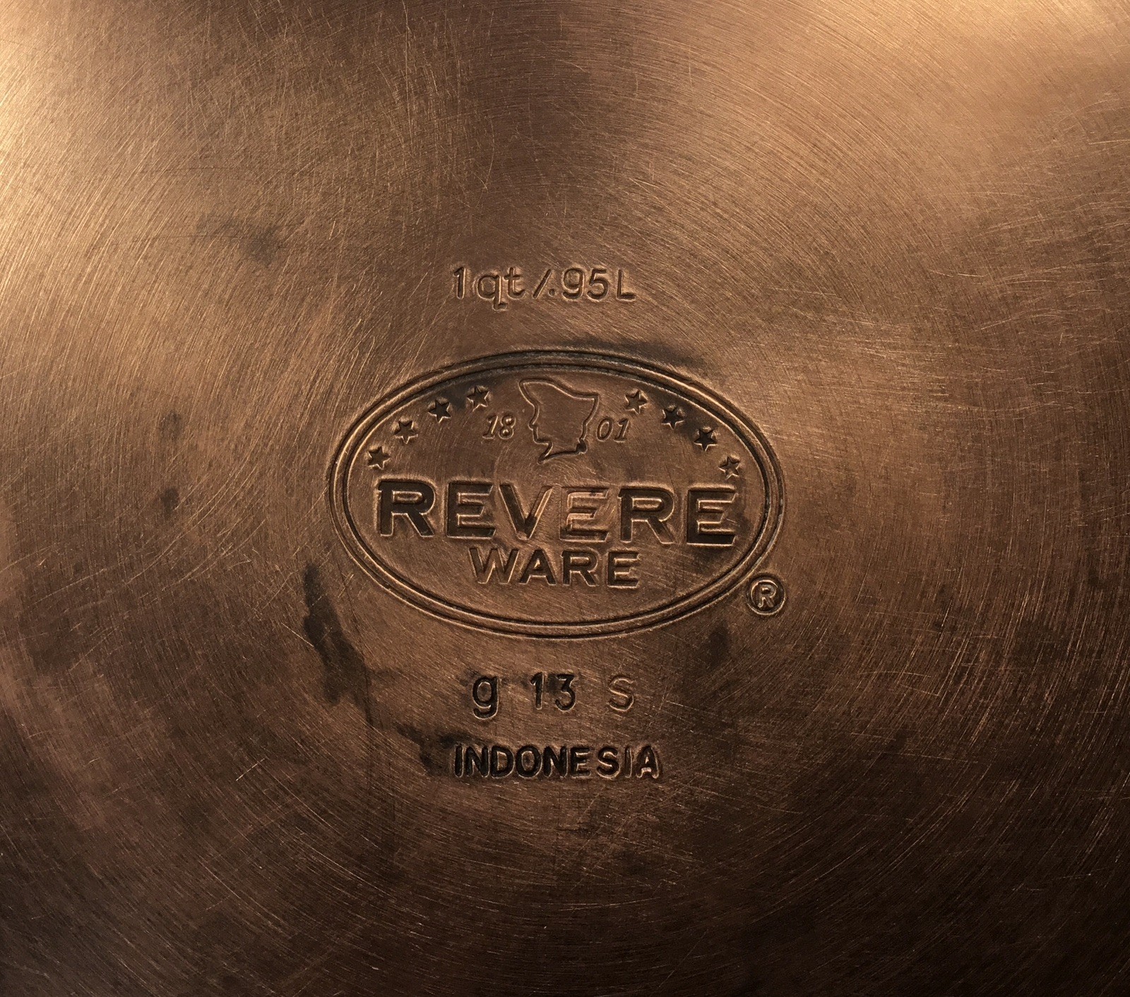 Beautiful Revere Ware 1 Qt Saucepan ~Stainless Steel ~Copper Bottom ~Indonesia