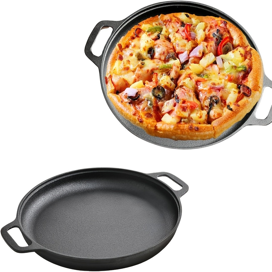 Pre-Seasoned Heavy-Duty Cast Iron Skillet – Non-Stick Pizza Pan & Griddle
