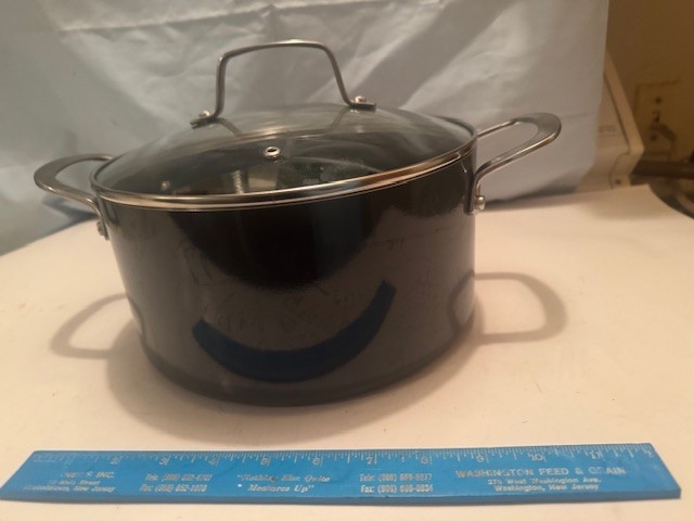 NEW MARTHA STEWART 5.5 QT ALUMINUM NON STICK COVERED STOCK POT