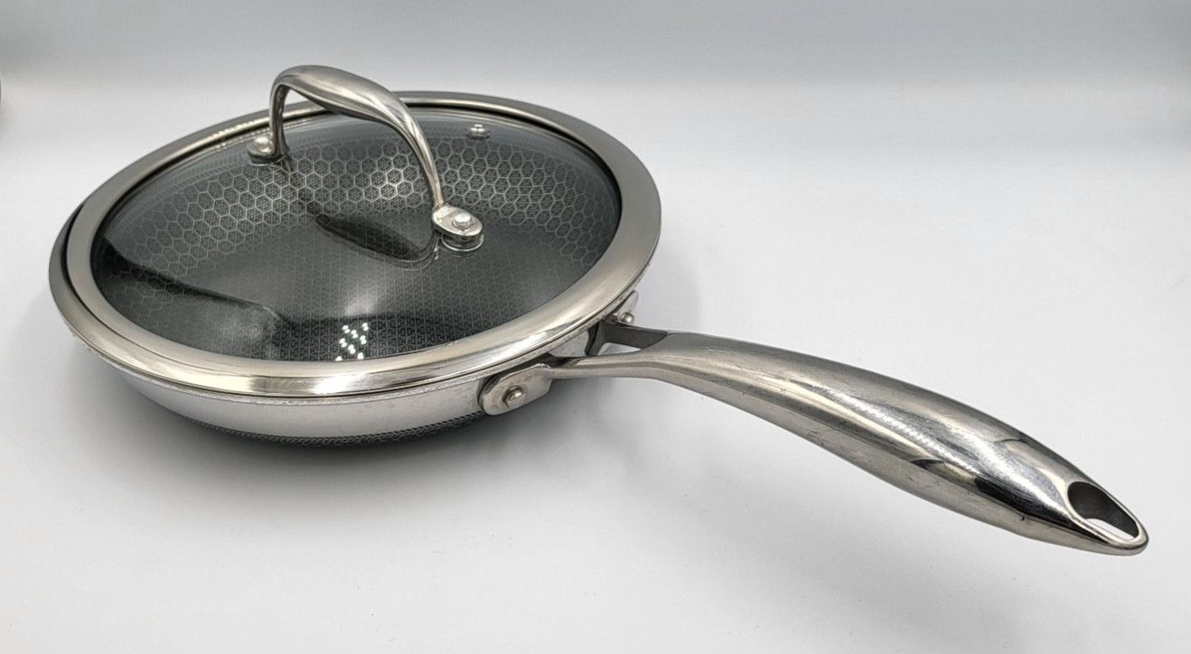 HexClad 8″ FRYING PAN with LID 8-Inch 8 Hybrid Non-Stick – Used Good Condition