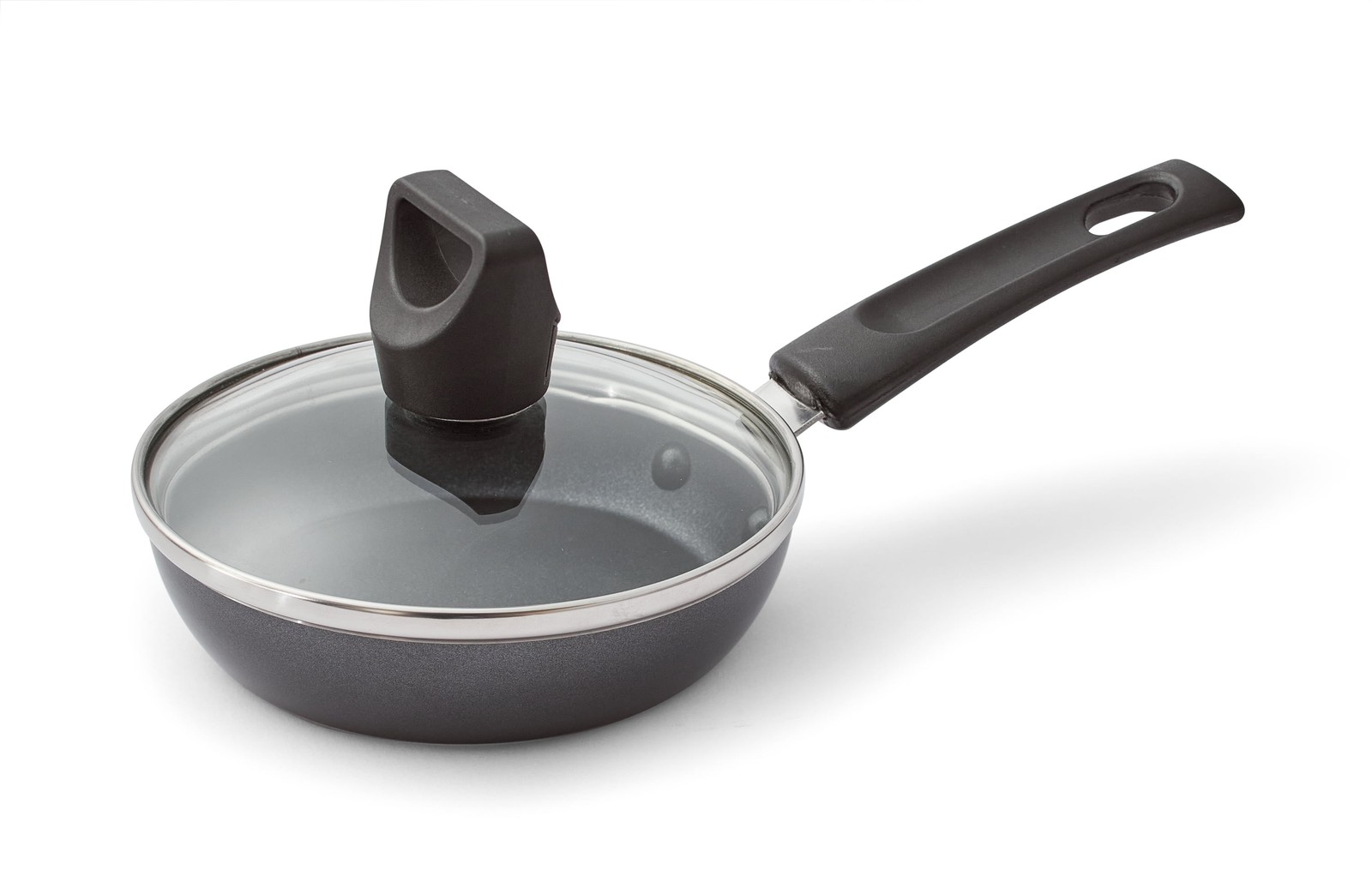 Easy Care Nonstick Cookware Covered One Egg Wonder Fry Pan 4.5 inch Black