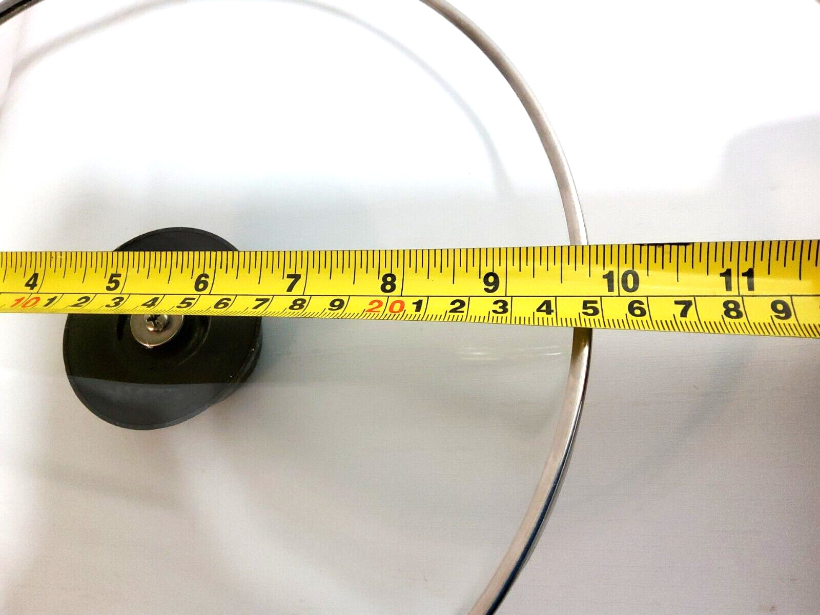 Replacement Glass Metal Cooking Pot Lid with Black Plastic Knob About 9.75″