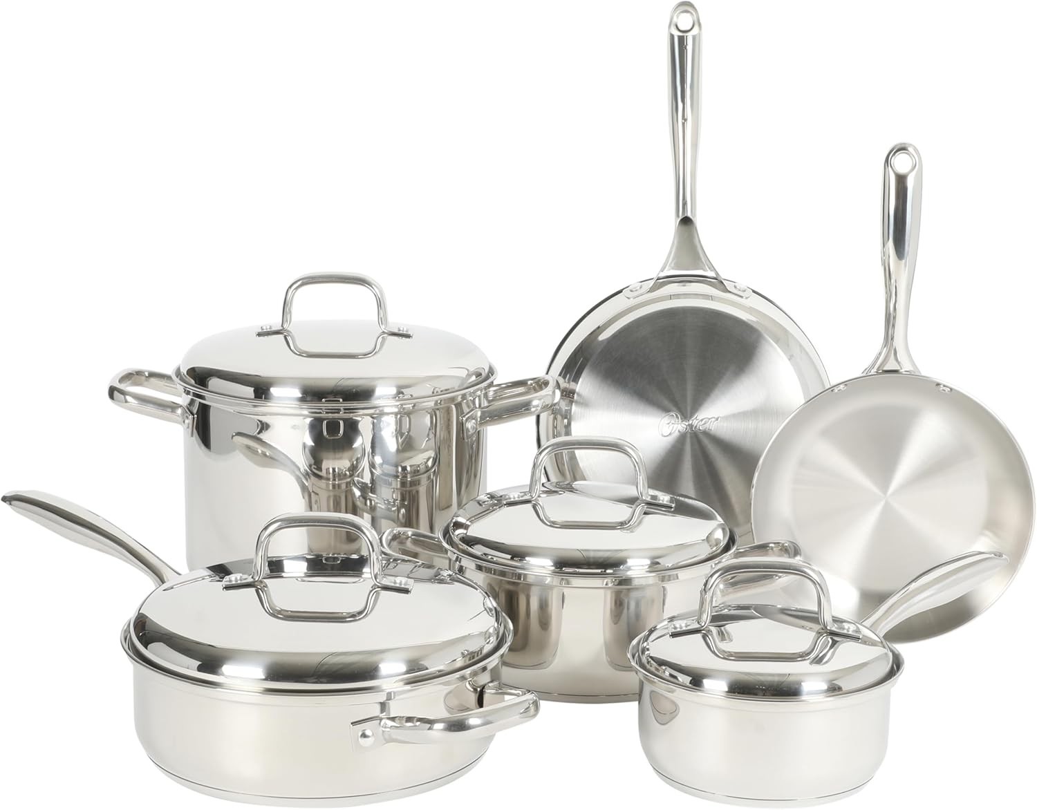 Oster Platinum Sedwick Stackable Stainless Steel Pots & Pans Cookware Set