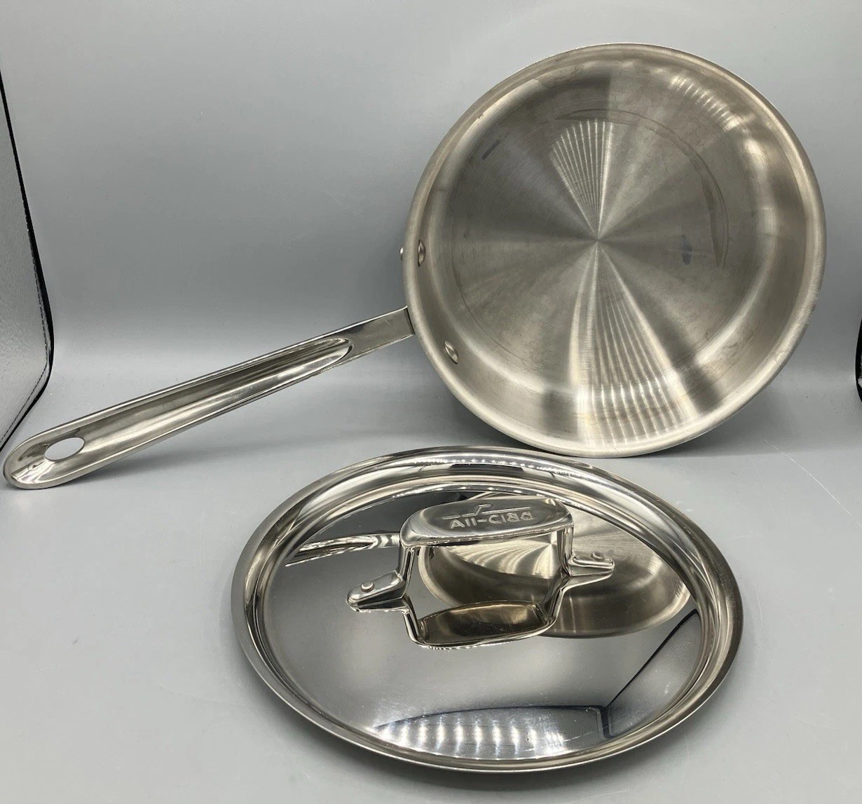 ALL-CLAD Stainless Steel 2 Quart Saucepan w/Lid D5 Excellent Condition