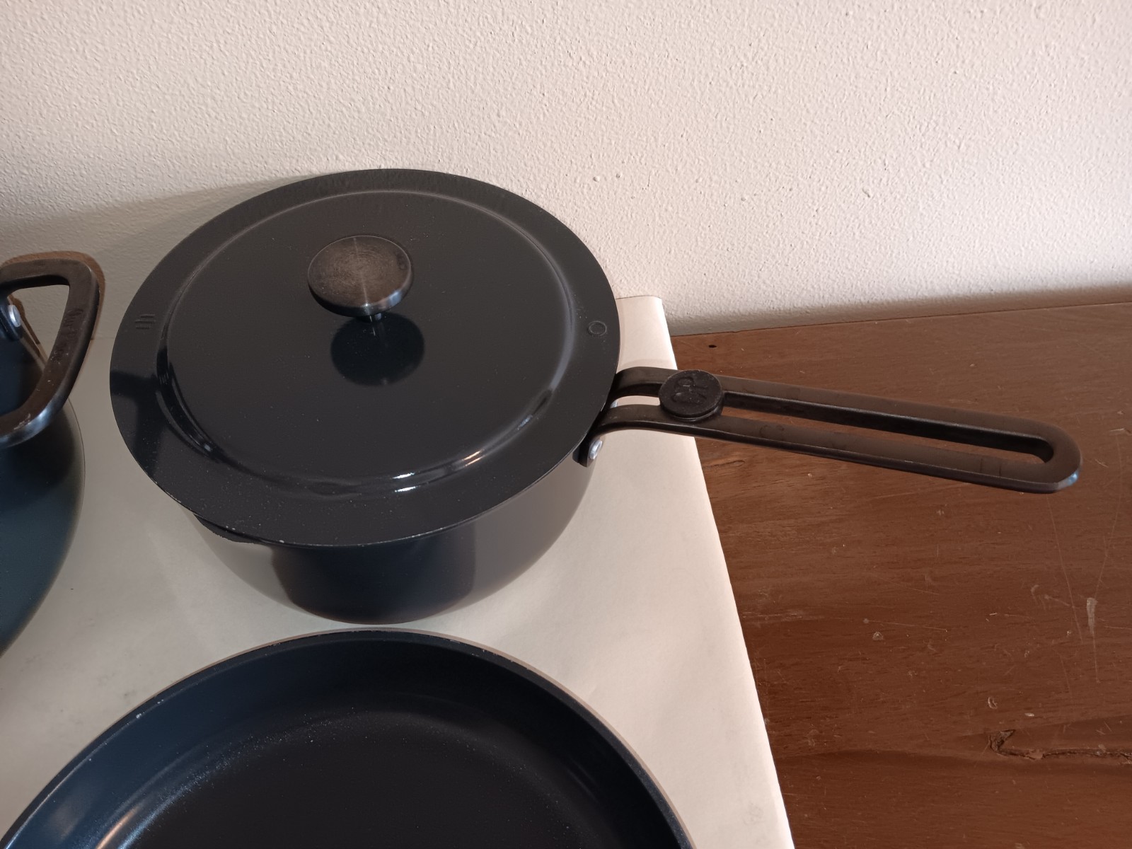 Our Place 7-Piece Essentials Ceramic Nonstick Oven Safe Cookware Set Black Pans