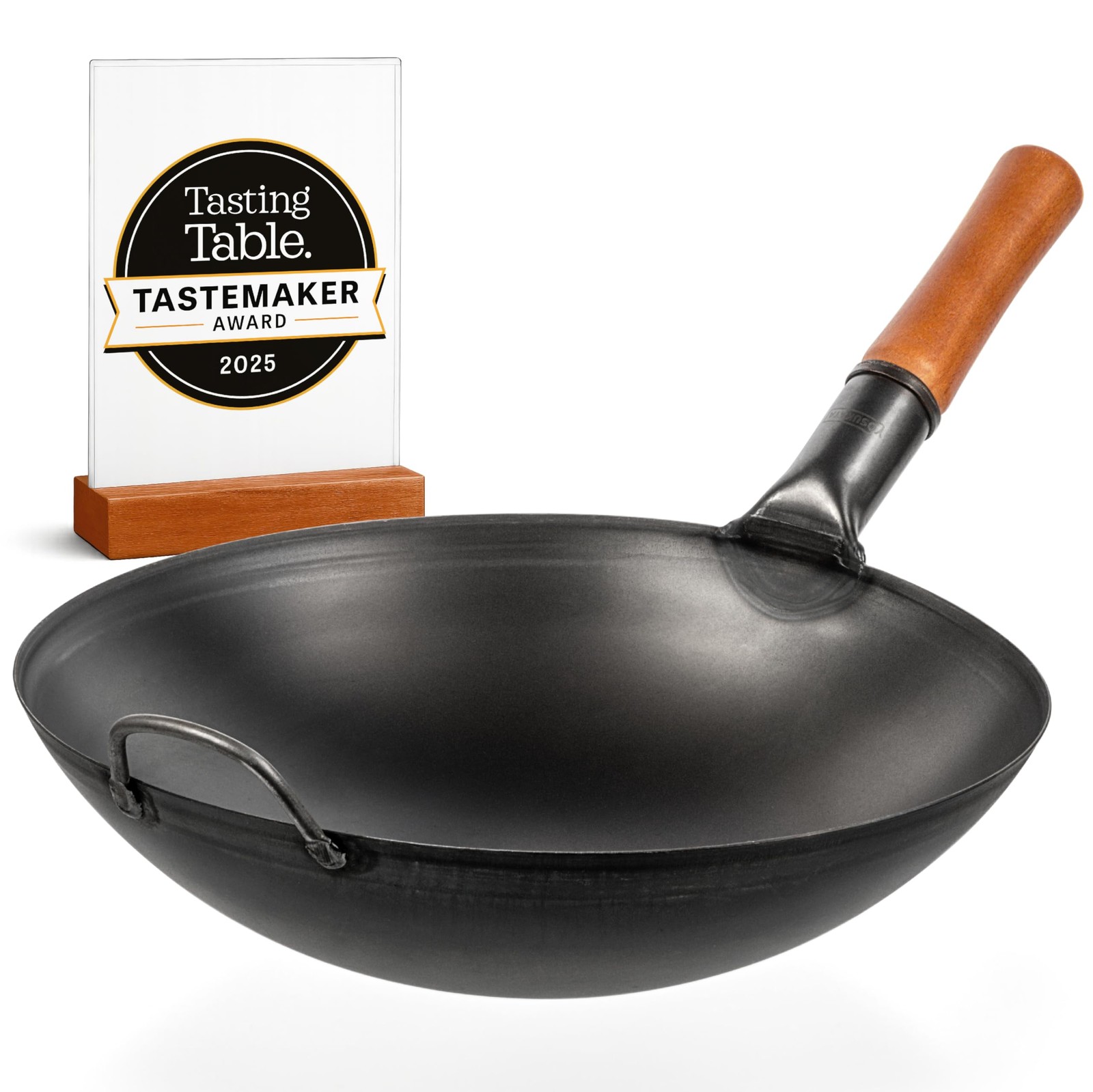 14″ Carbon Steel Wok with Round Bottom, Pre-Seasoned