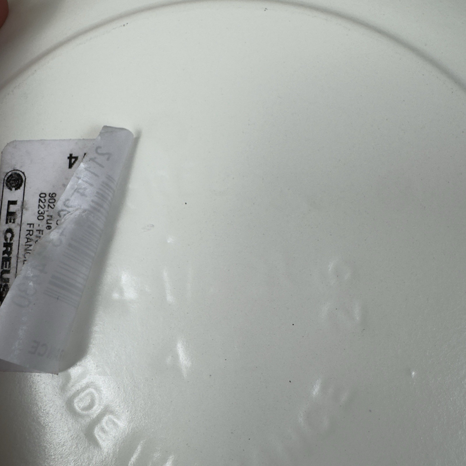 Le Creuset Enameled Cast Iron Soup Pot 4 1/2-Qt. Matte White Scuffed Read NWOB