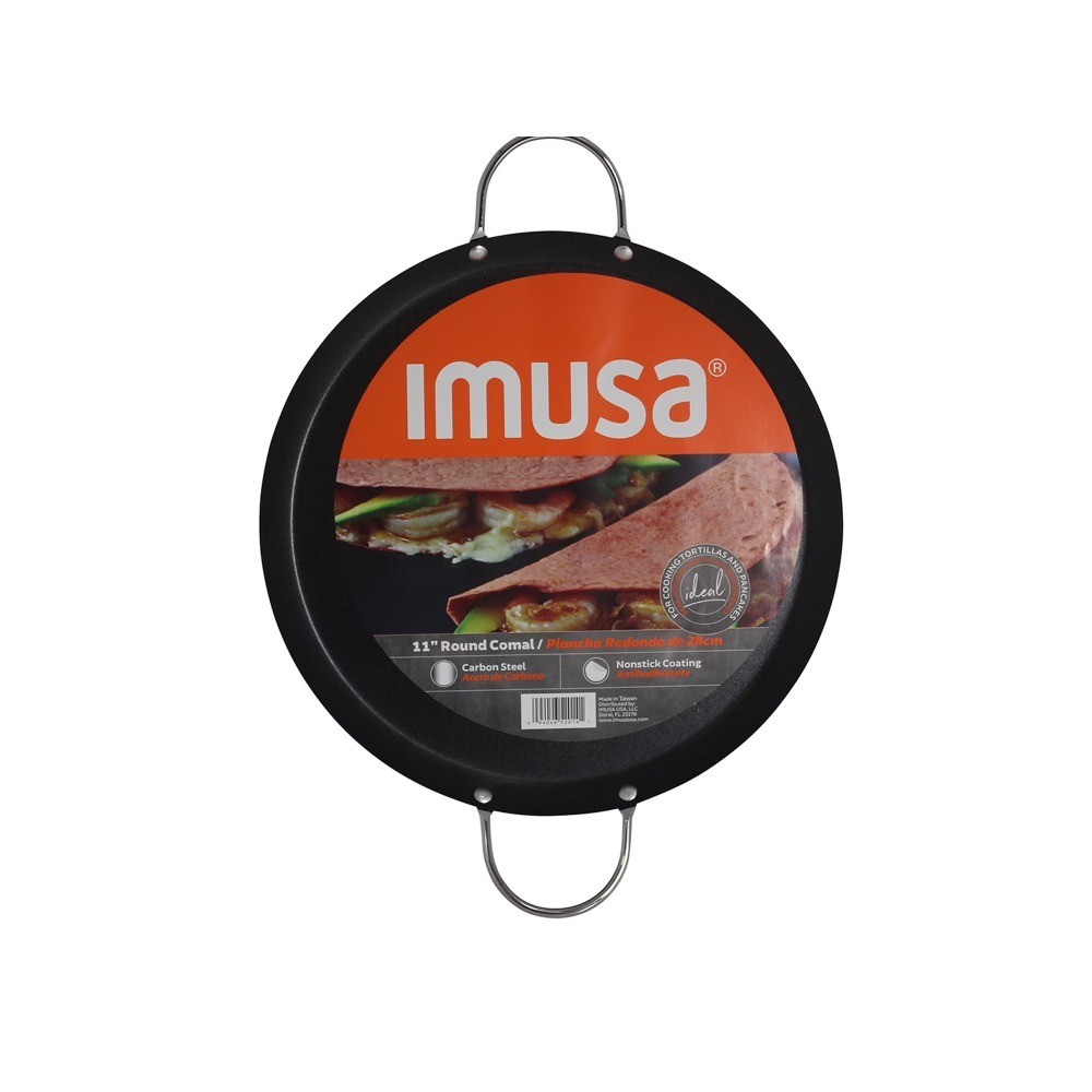 11 Inch Nonstick Round Carbon Steel Comal Pan with Metal Handles