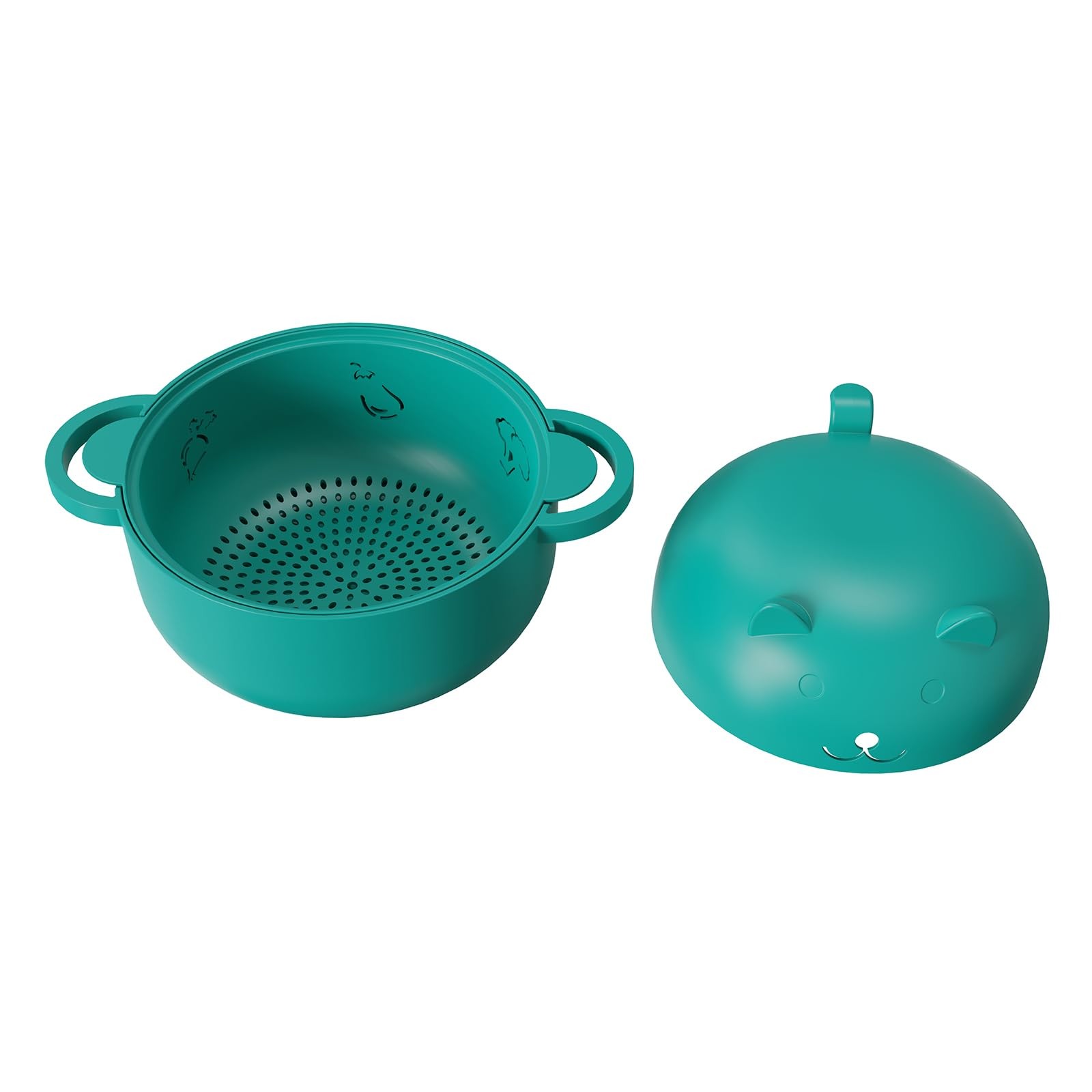 Green 68 Oz Microwave Ramen Bowl Noodle Cooker Steamer With Strainer Kitchen