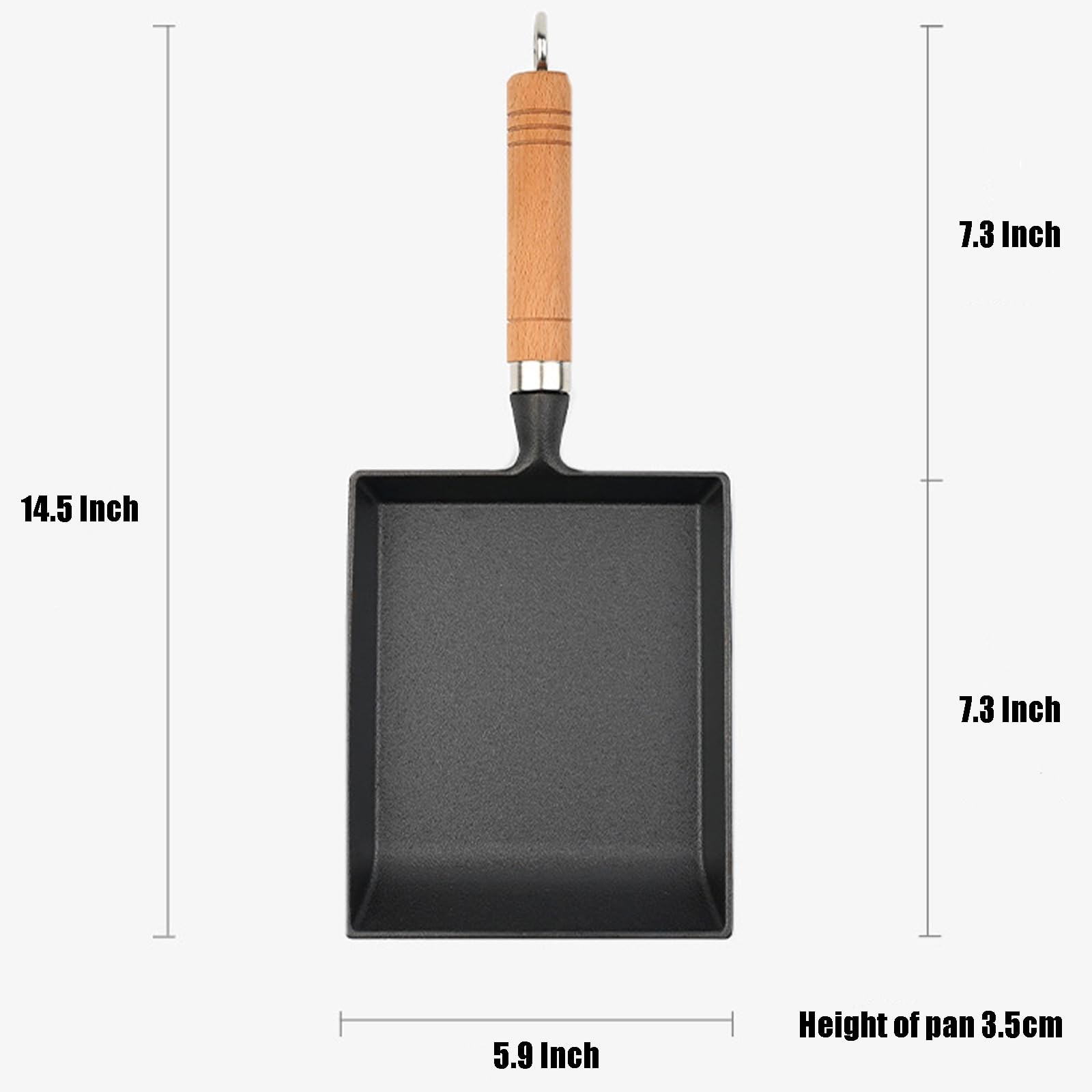 7.5″ Cast Iron Omelette Pan, Rectangle Tamagoyaki Egg Roll Pan, Square Cookin…