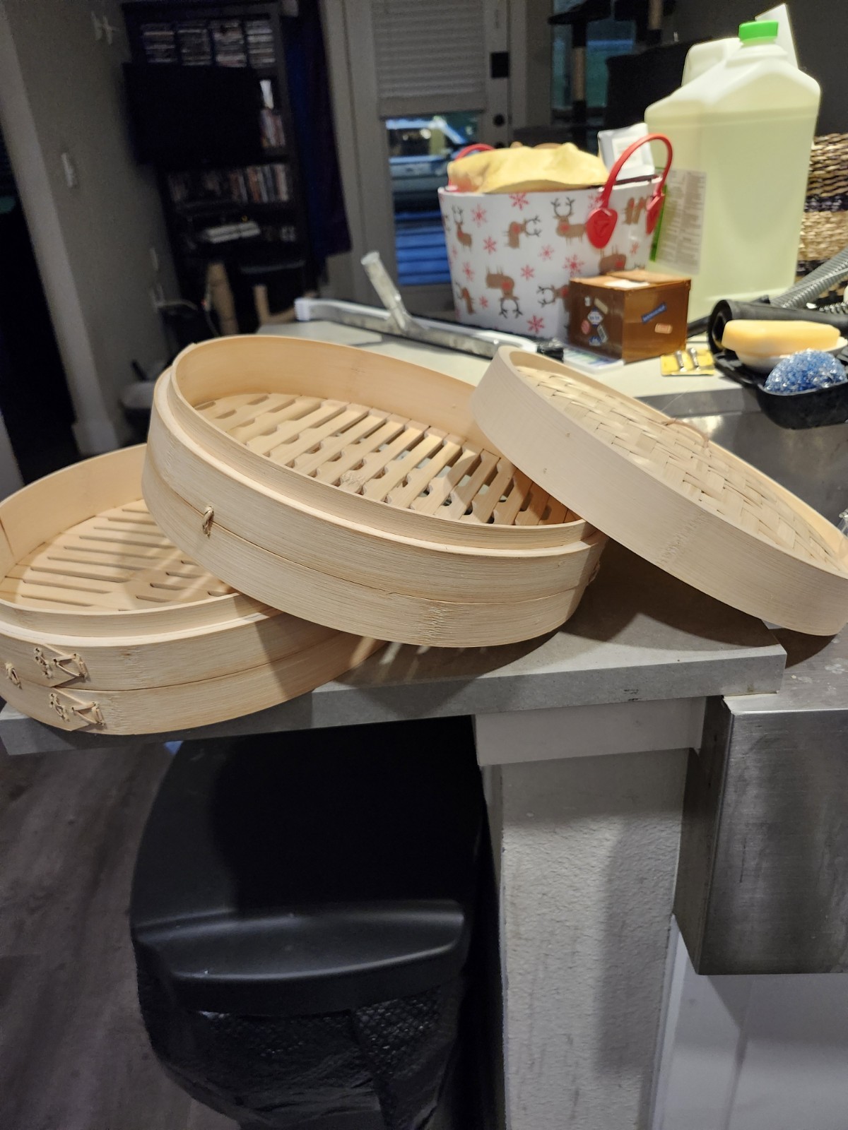 Full Set Bamboo Steamer for Authentic Chinese Asian Cuisine – 2 Tier 8-Inch