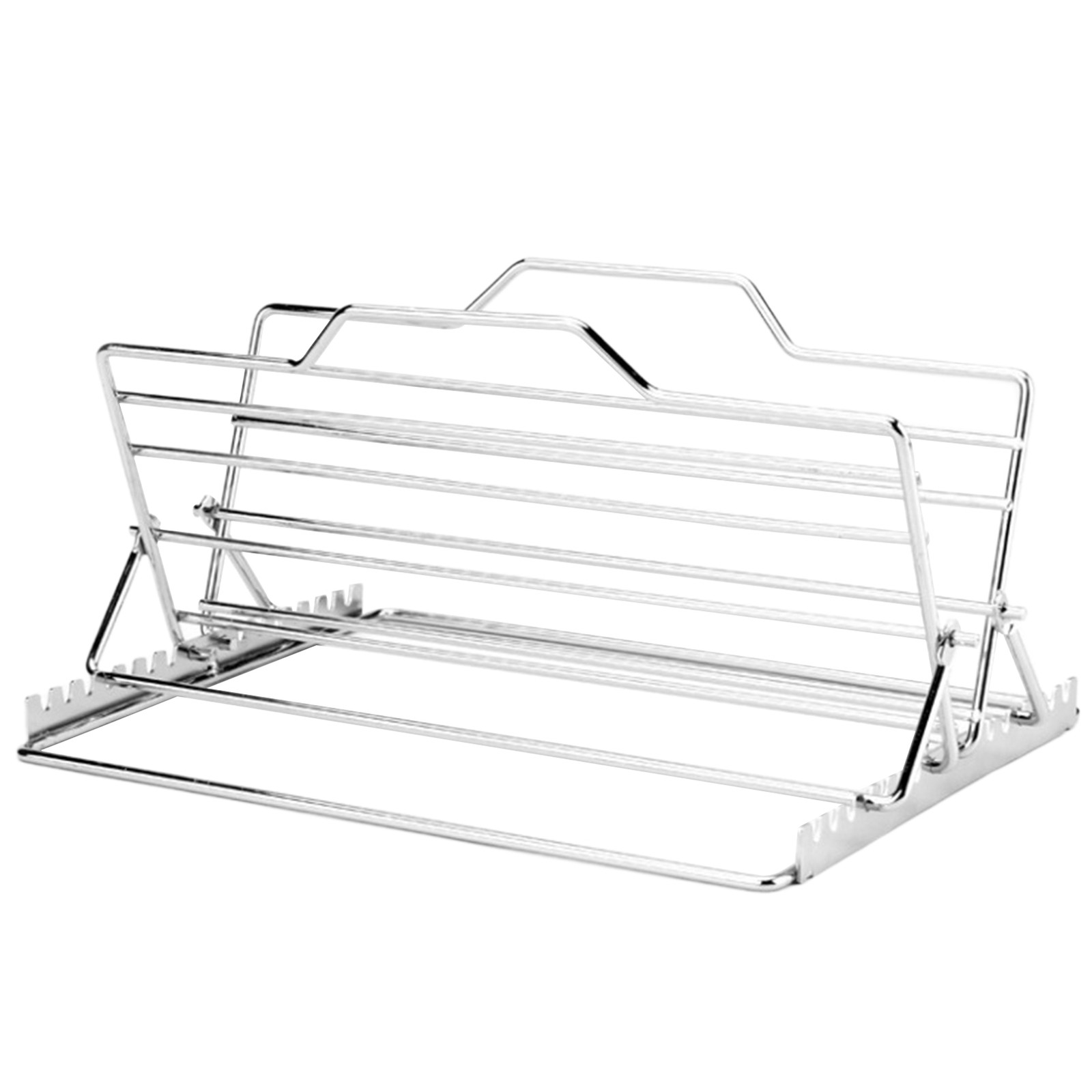 Adjustable V-Shaped Stainless Steel Roasting Rack Turkey Grill Tray