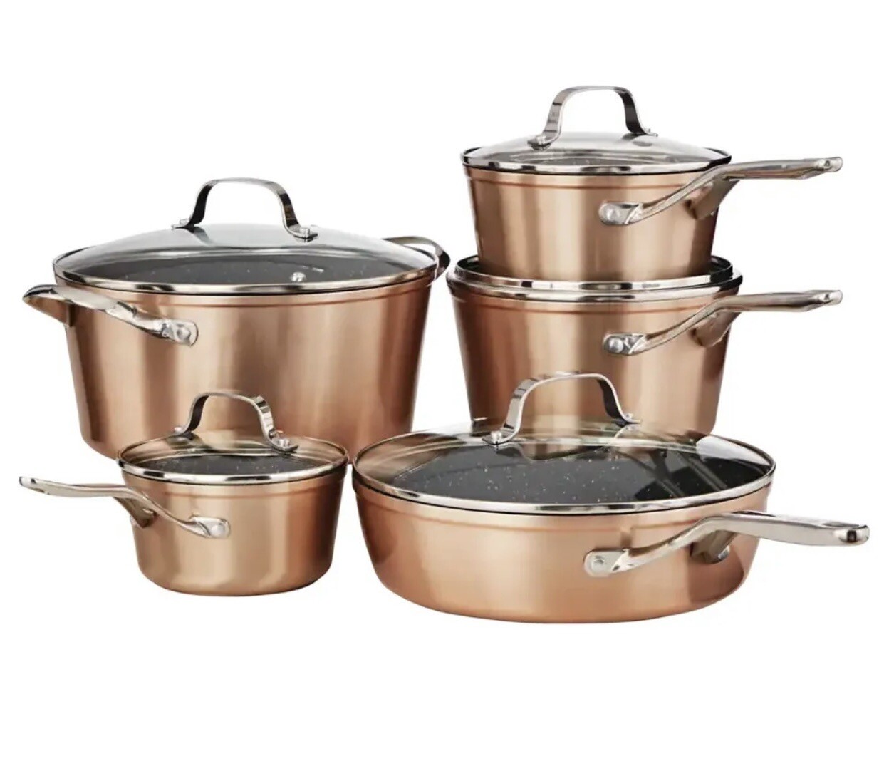 Heritage The Rock 10-pc Aluminum Non-Stick Cookware Set, Dishwasher & Oven Safe
